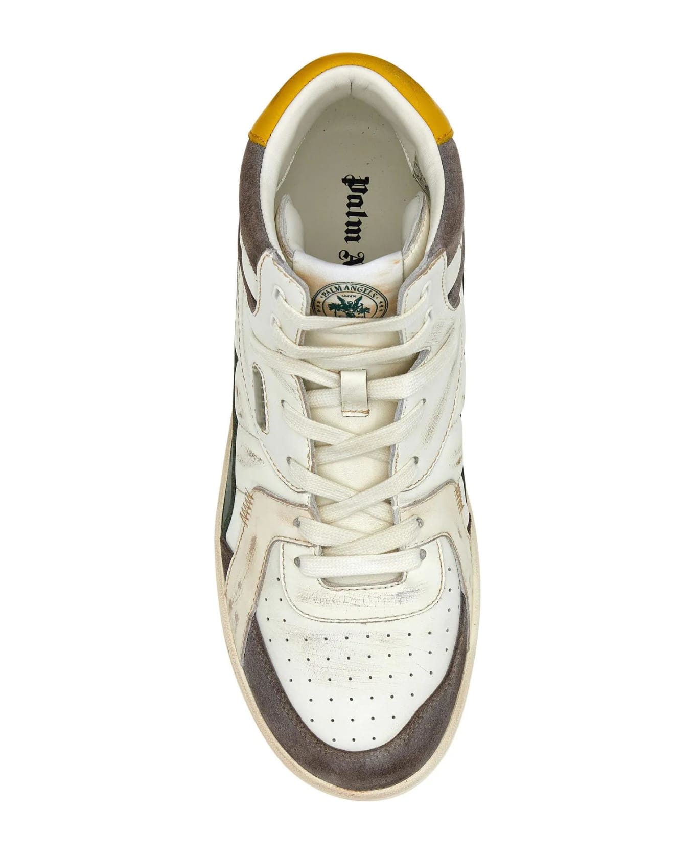 Palm Angels Multicolor Leather Palm University Sneakers - Bianco