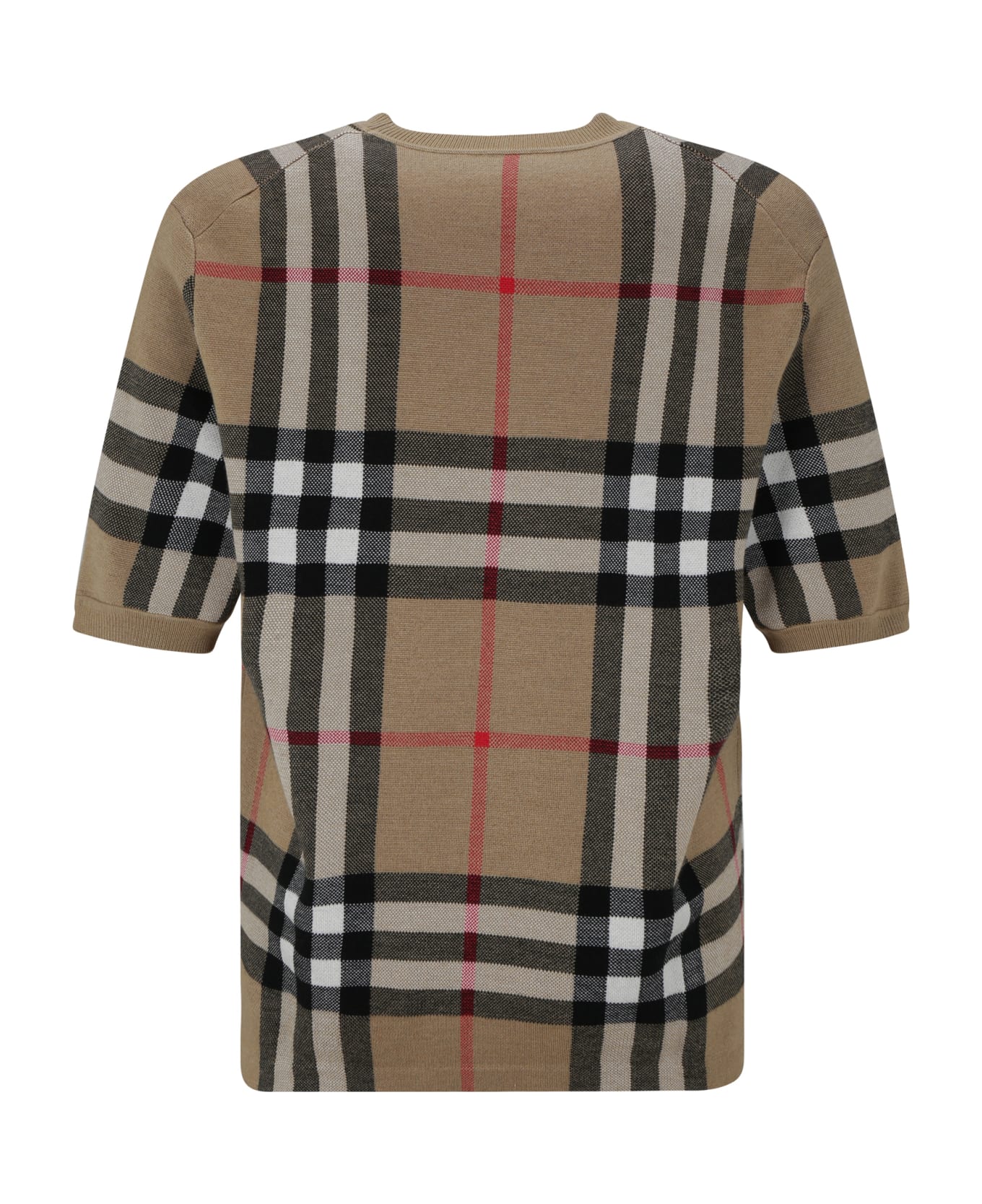 Burberry Wool T-shirt With Vintage Check Print - Beige シャツ
