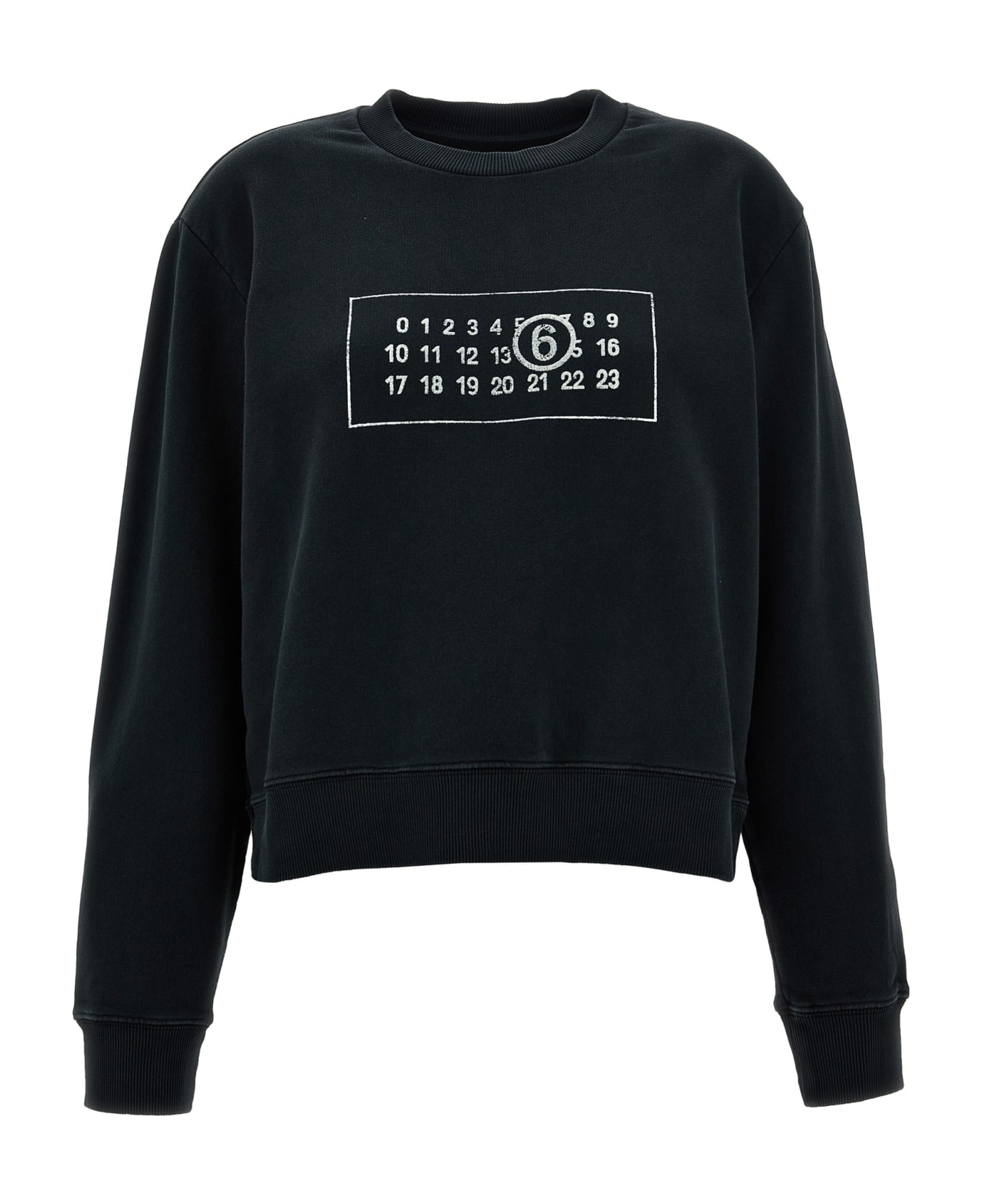 MM6 Maison Margiela Logo Print Sweatshirt - Black