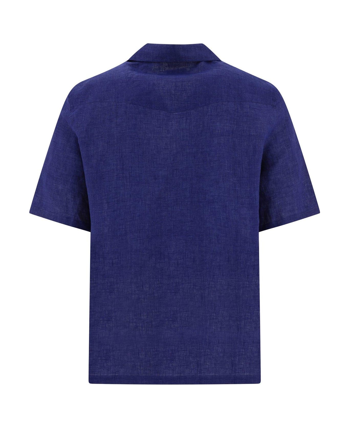 Brunello Cucinelli Buttoned Short-sleeved Shirt - BLUE