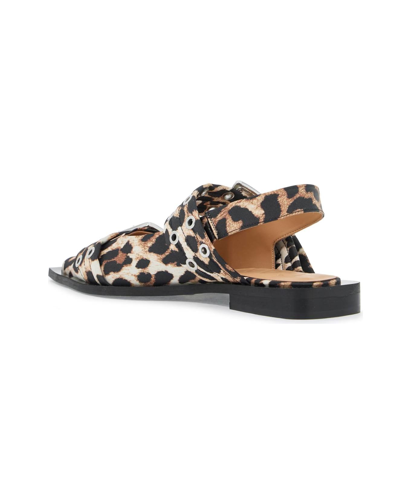 Ganni Feminine Buckle Ballerinas - LEOPARD (Brown)