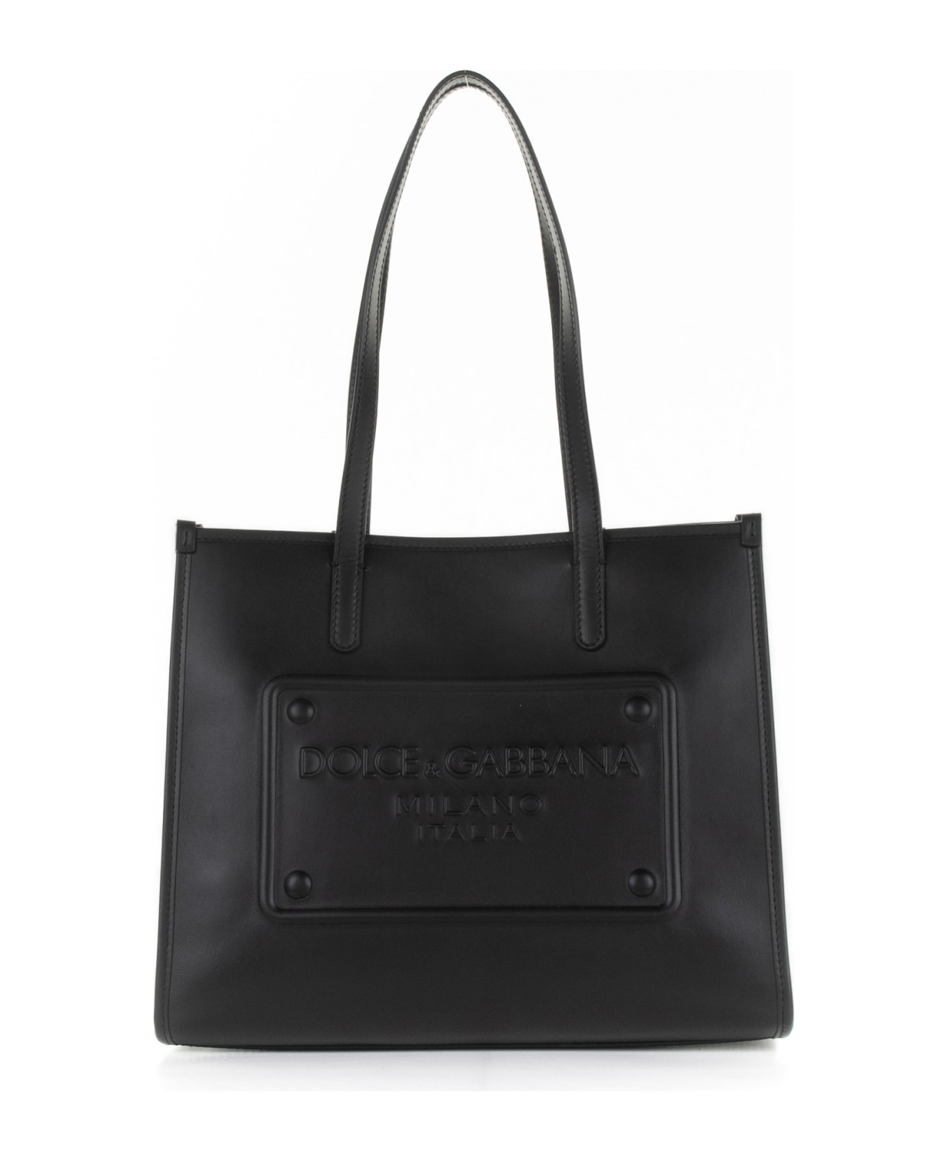 Dolce & Gabbana Medium Shopping Bag In Calfskin - NERO