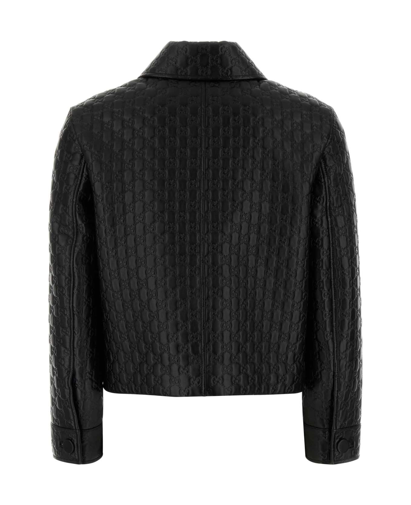 Gucci Black Leather Jacket - Black