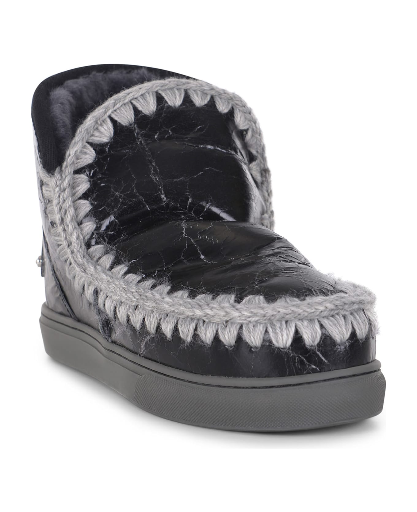 Mou Boots Mou "sneakers Metal Logo" Made In Suede - Black