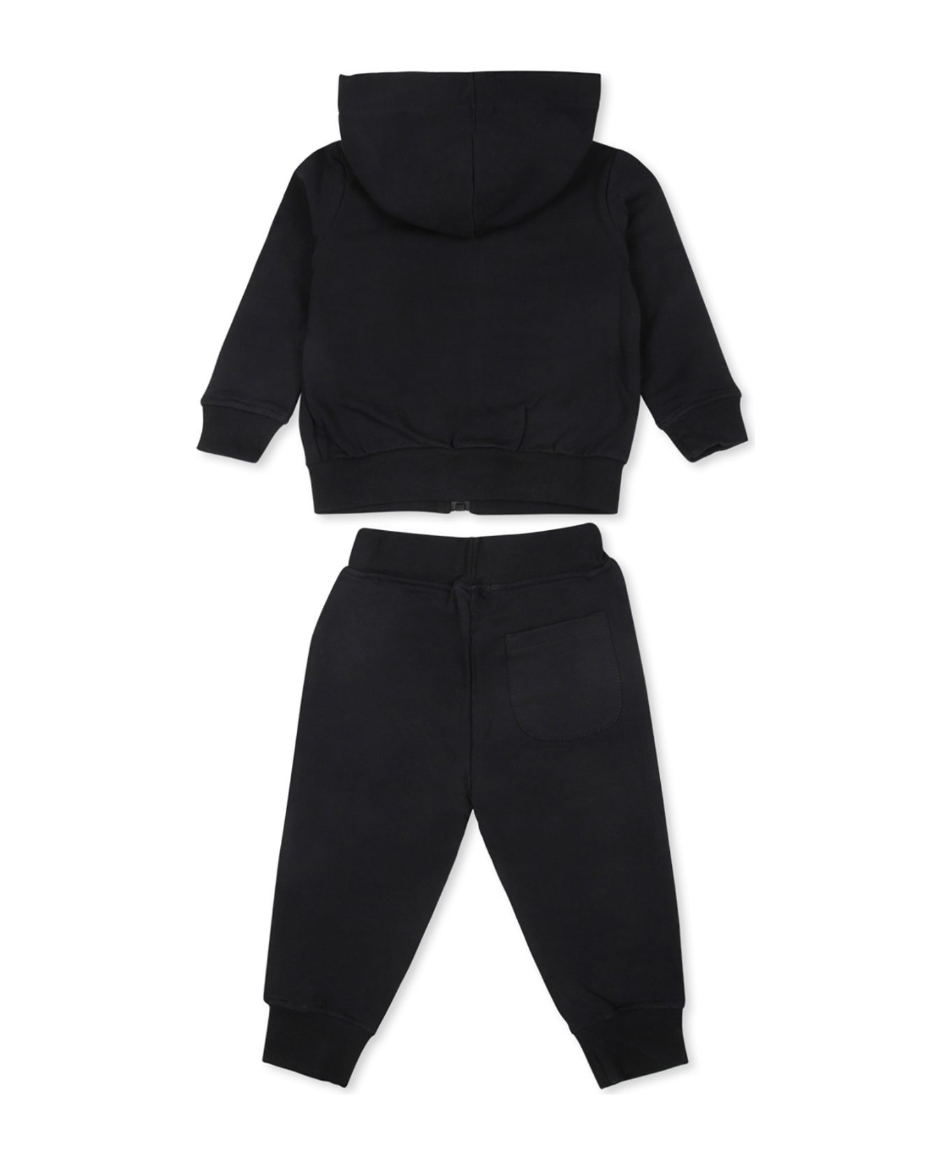 MSGM Black Suit For Babykids With Logo - Black ボディスーツ＆セットアップ