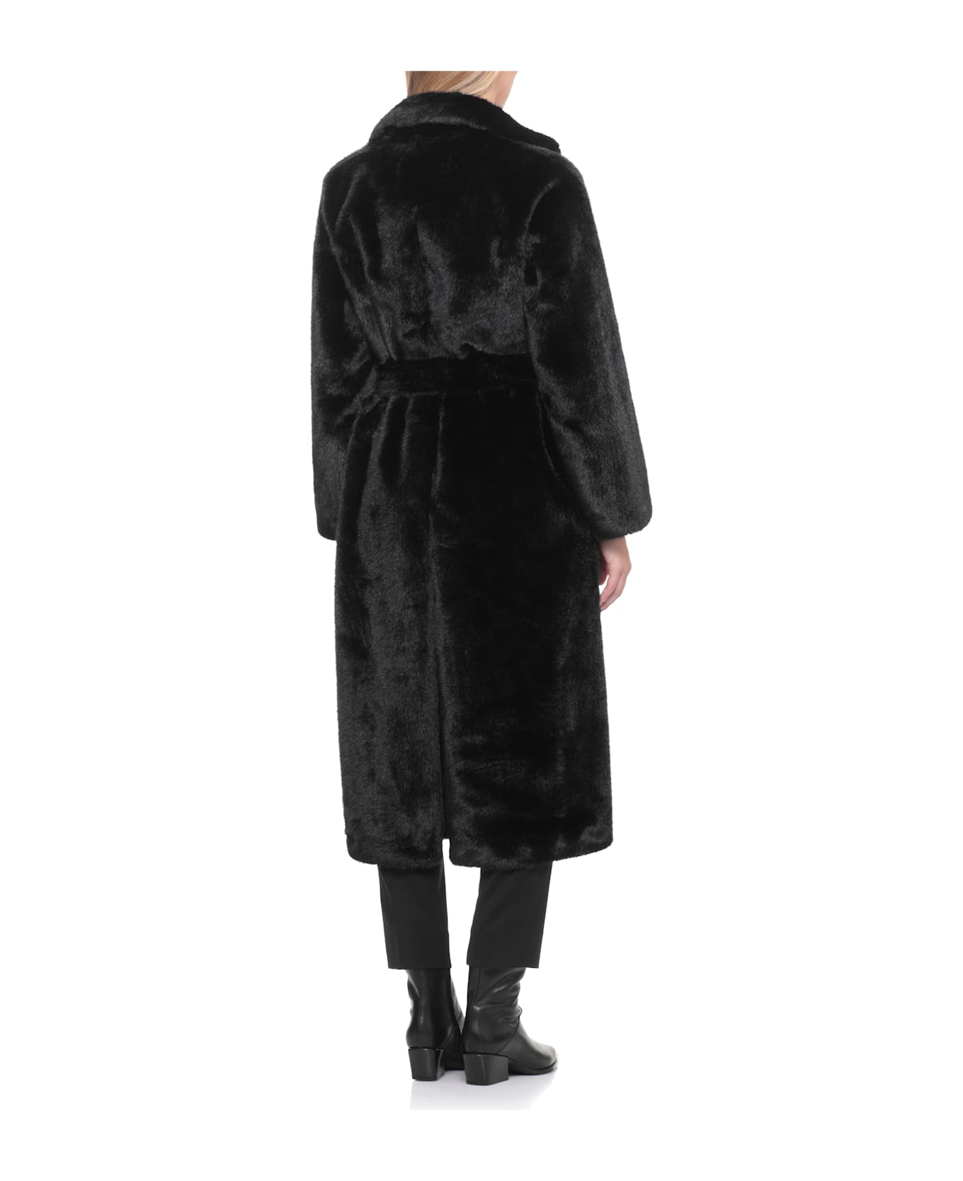 Valentini 1972 Synthetic Fur Coat - Black