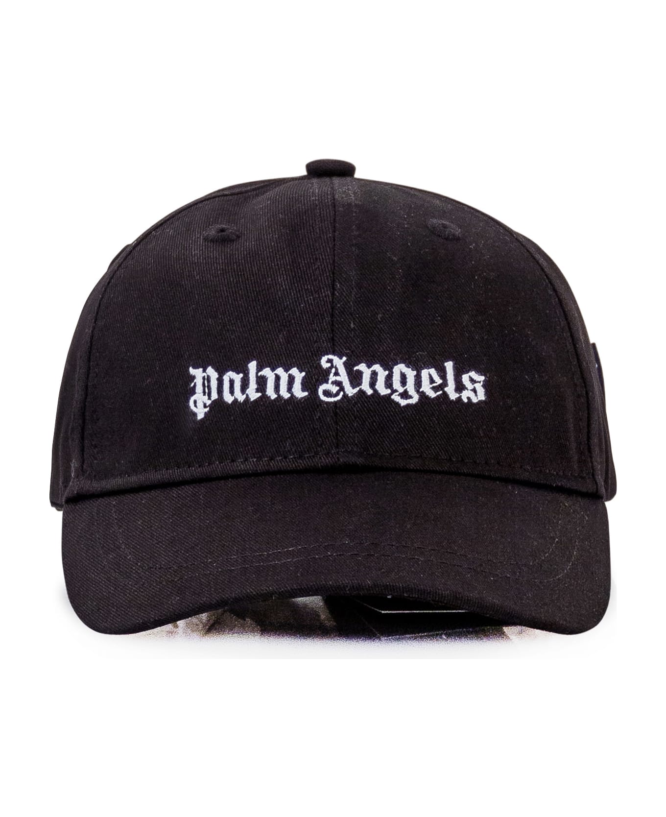 Palm Angels Logo Cap - BLACK WHITE