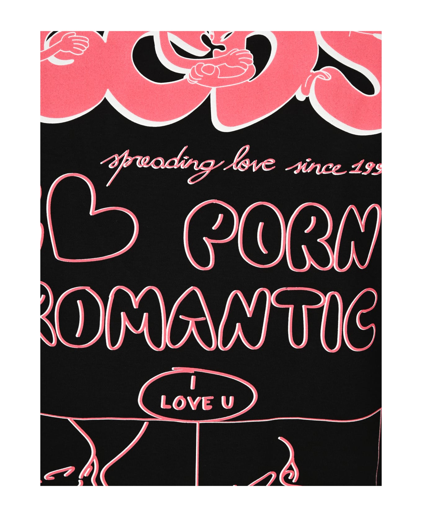 GCDS Romantic Porn T-shirt - BLACK