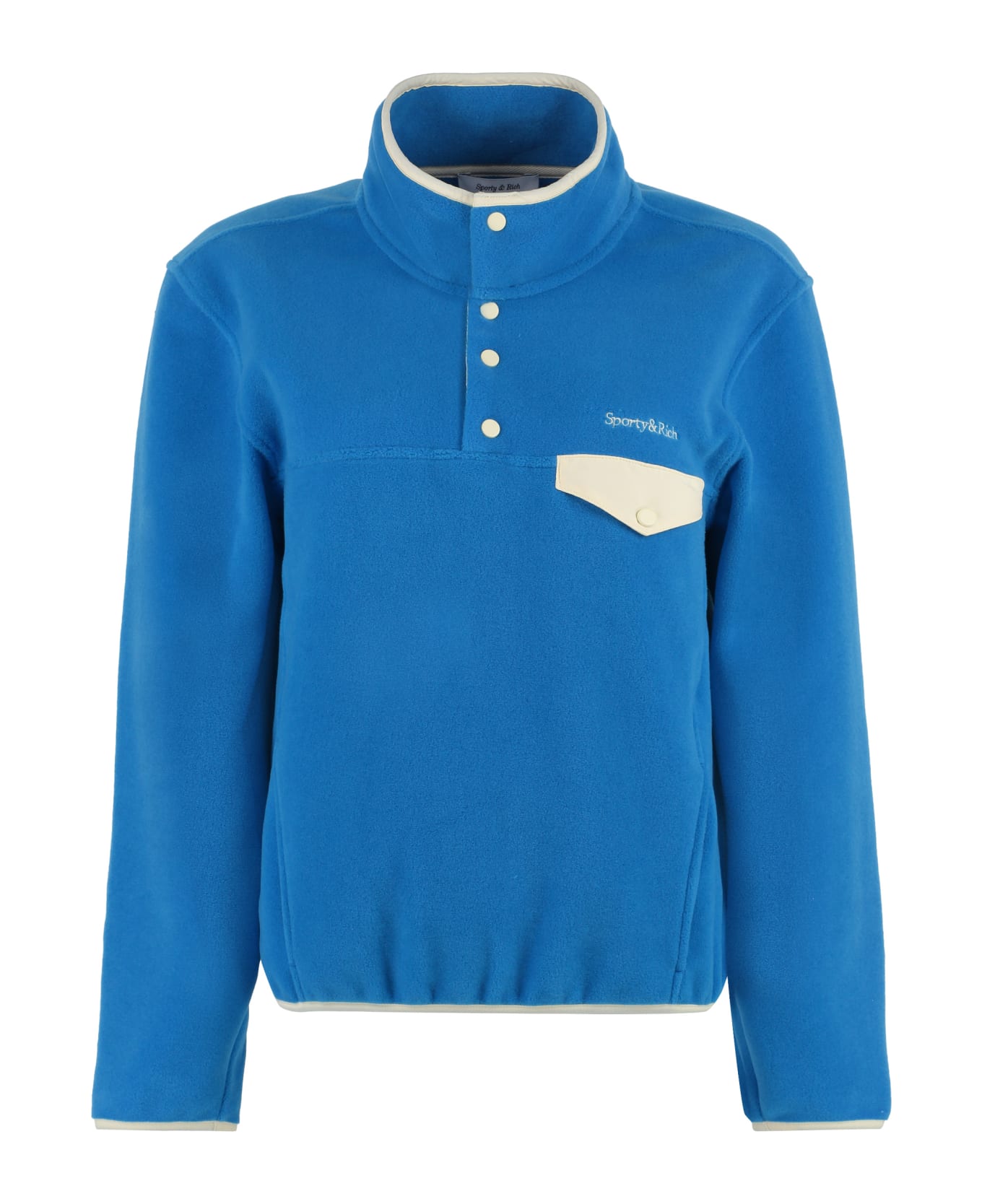 Sporty & Rich Stand-up Collar Fleece Sweatshirt - blue
