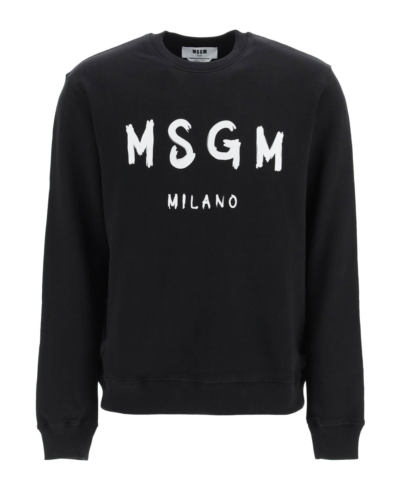 MSGM Brushed Logo Sweatshirt - Nero フリース