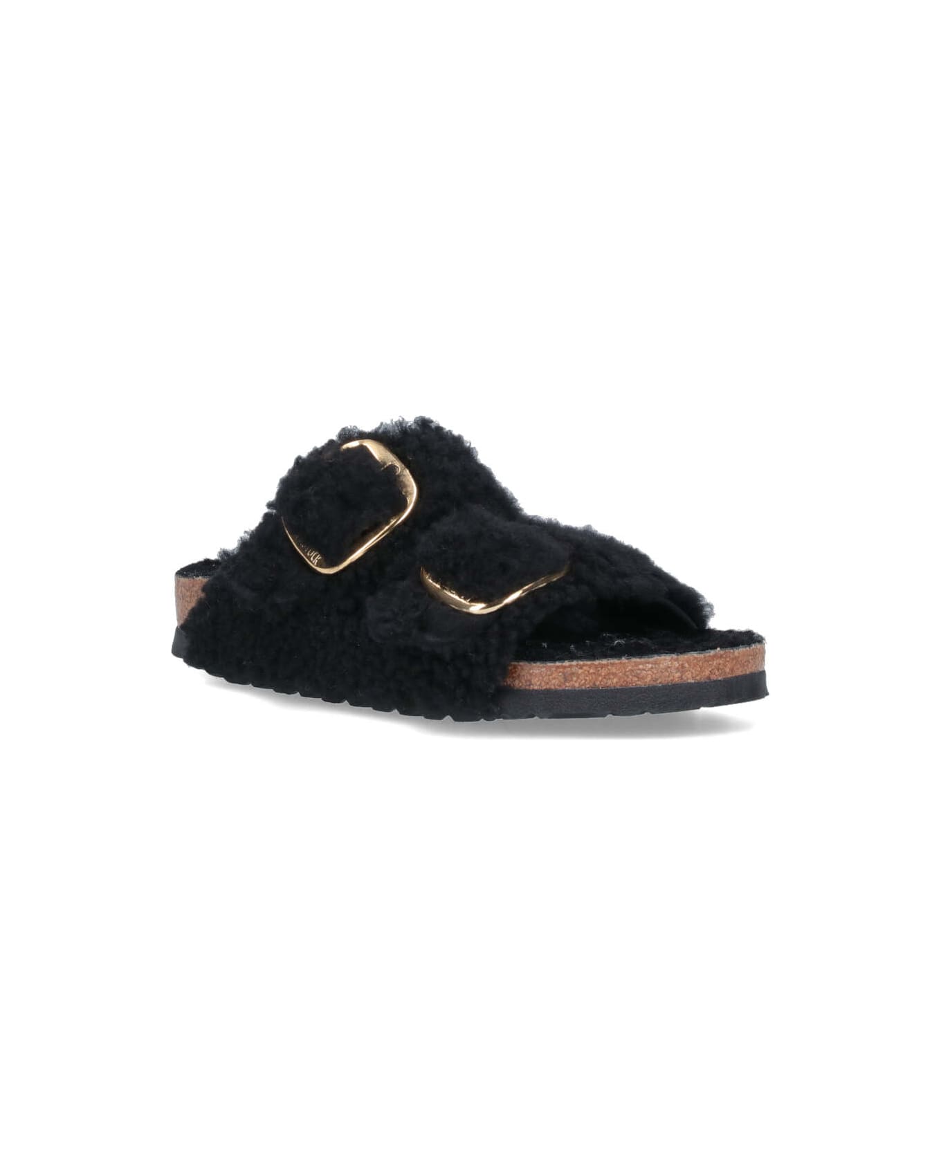 Birkenstock "arizona Big Buckle Shearling" Sandals - Black  