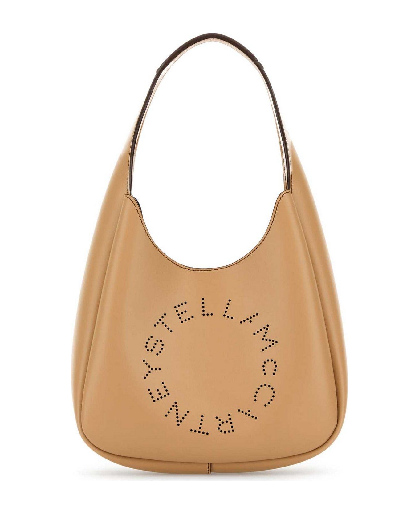 Stella McCartney Logo Perforated Small Hobo Bag - FAWN