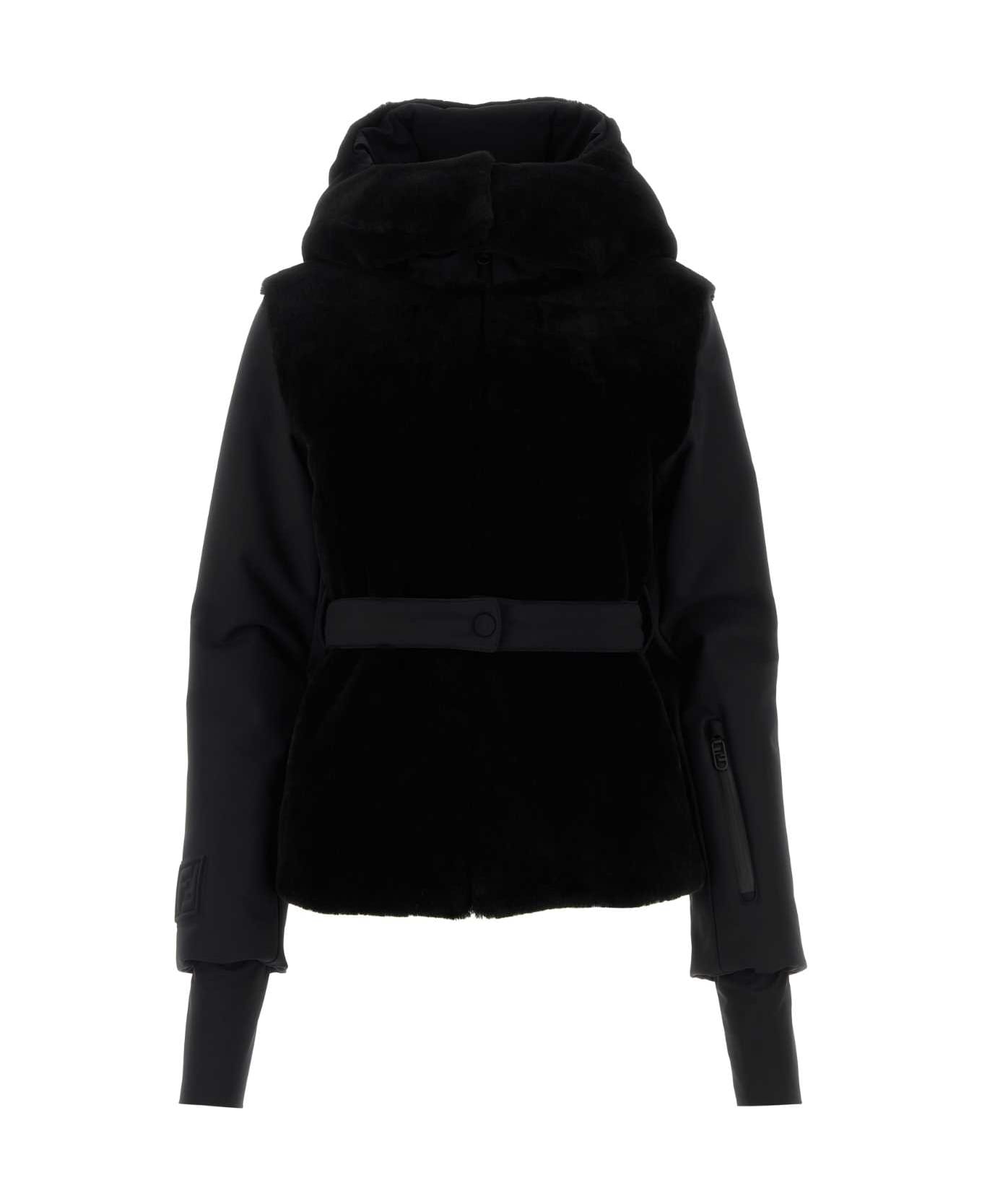 Fendi Black Stretch Nylon Jacket - Black