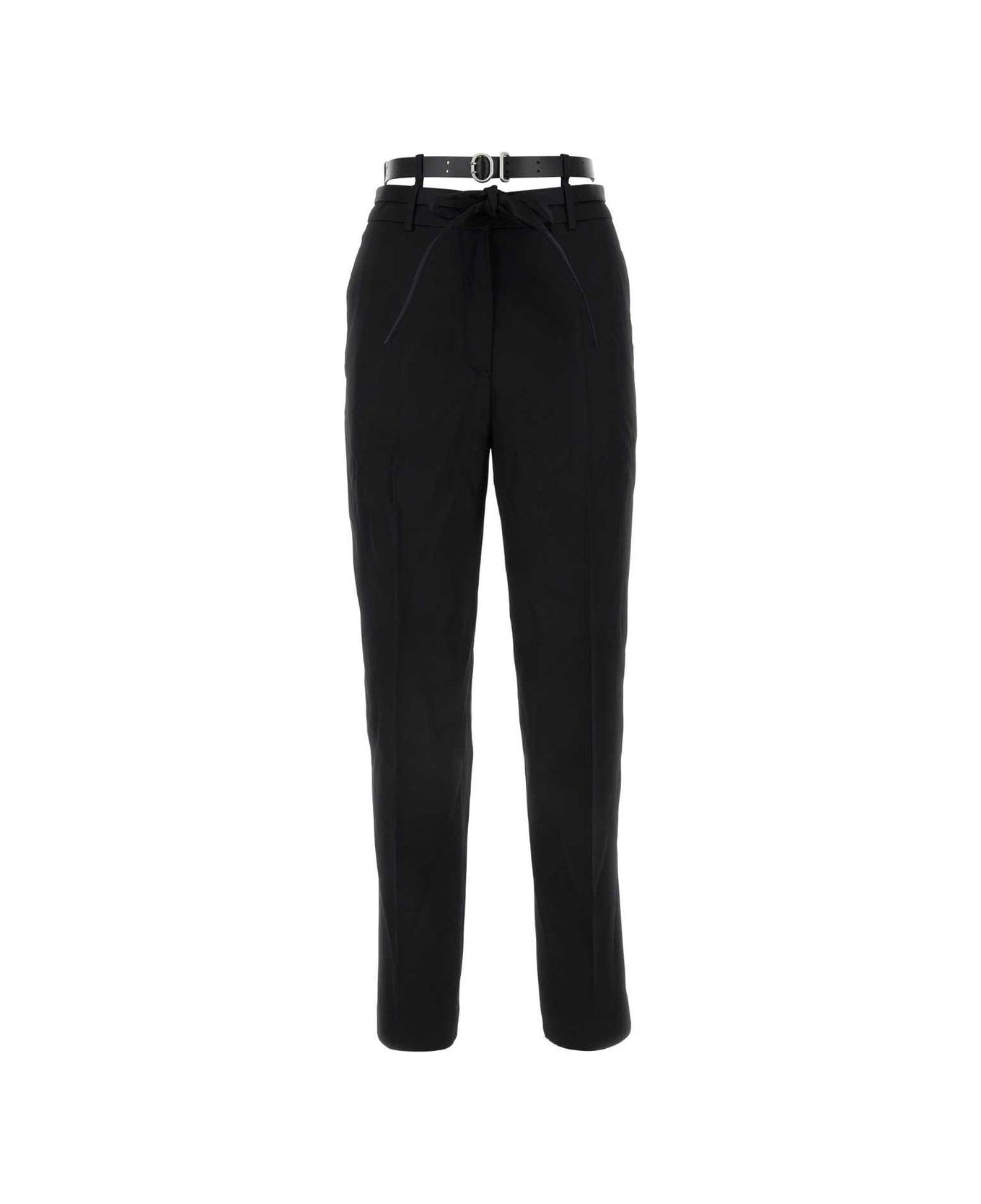 Jil Sander Wide Leg Belted Tailored Trousers - Black