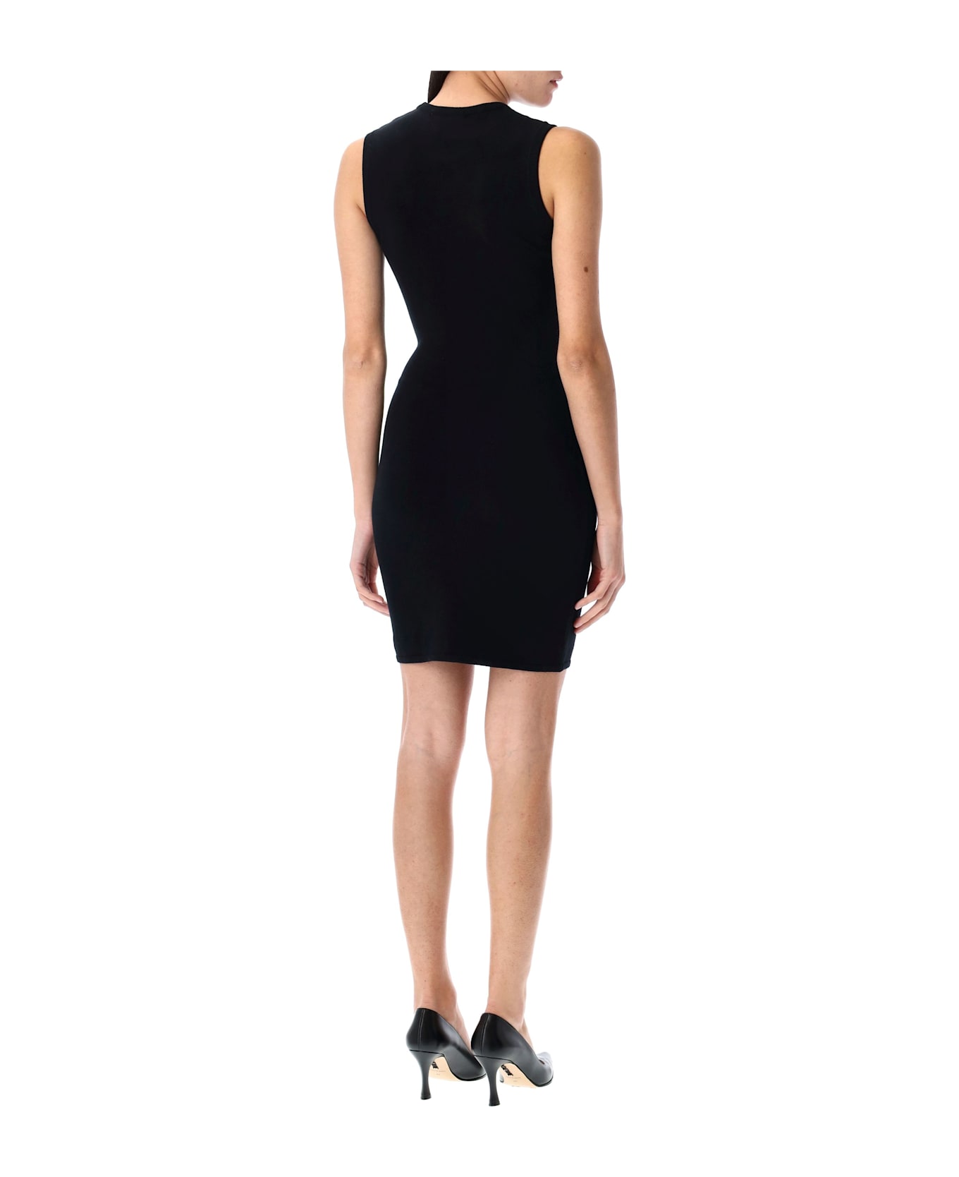 Marine Serre Moon Logo Knit Mini Dress - BLACK