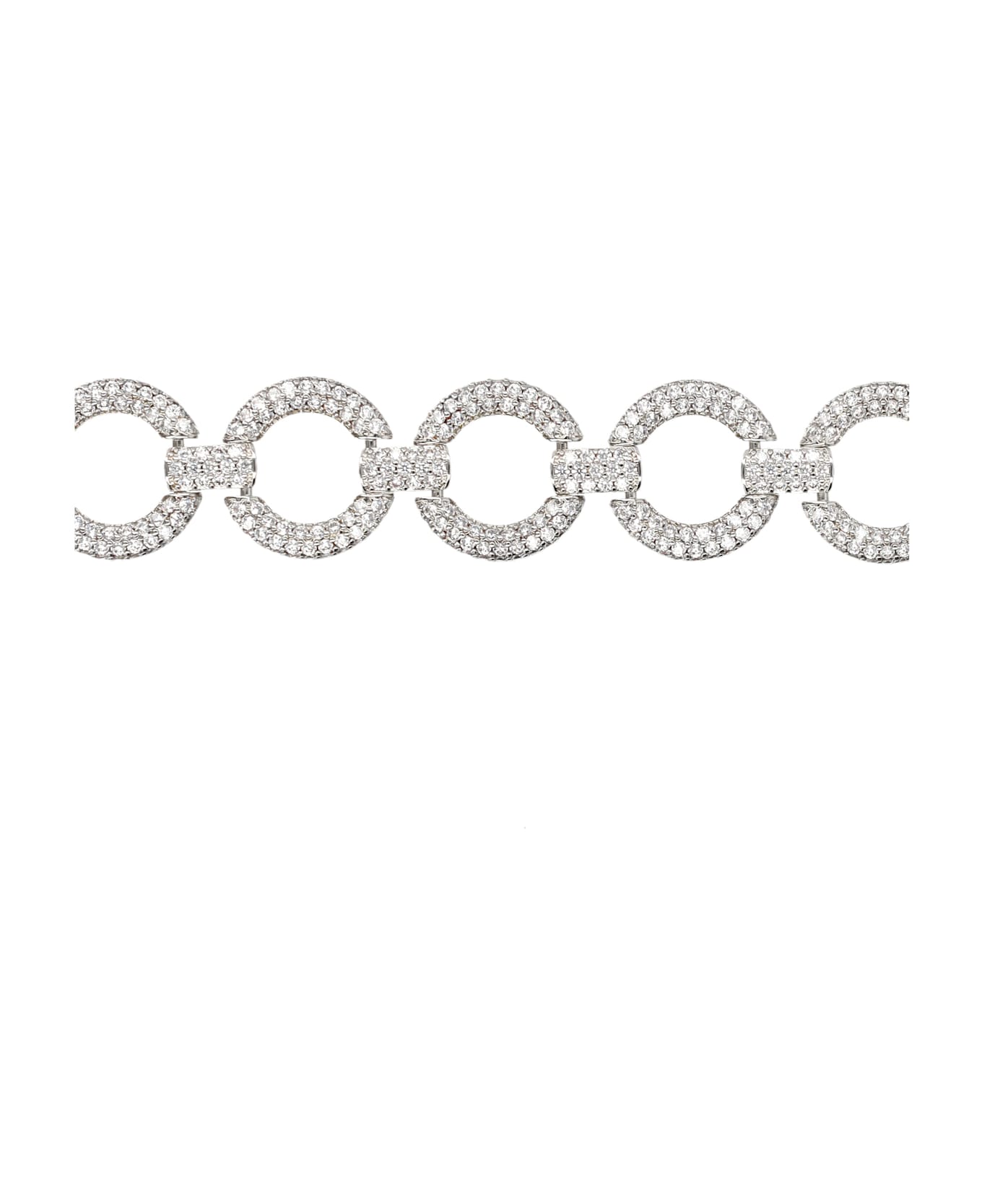 self-portrait Crystal Link Choker Necklace - SILVER