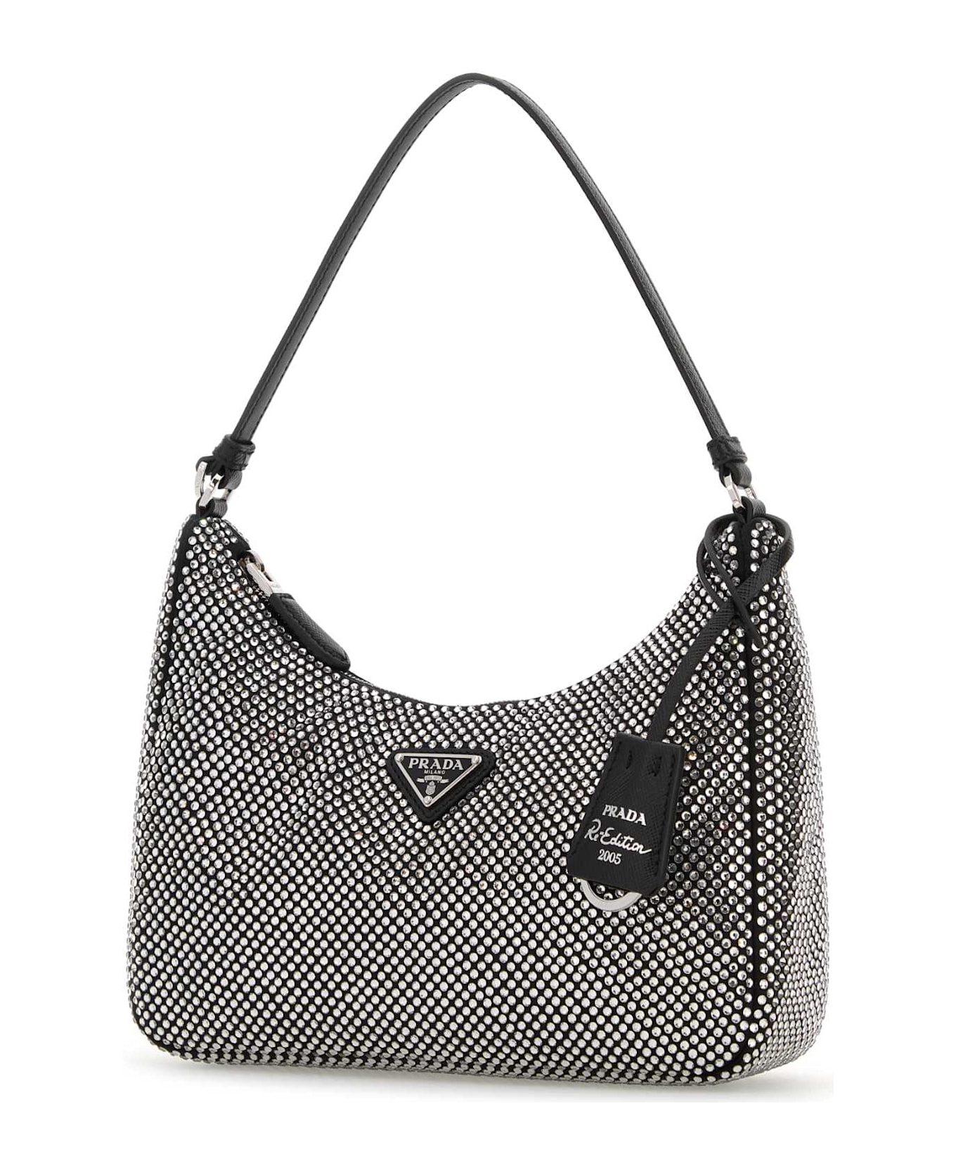 Prada Embellished Satin Shoulder Bag - CRISTAL