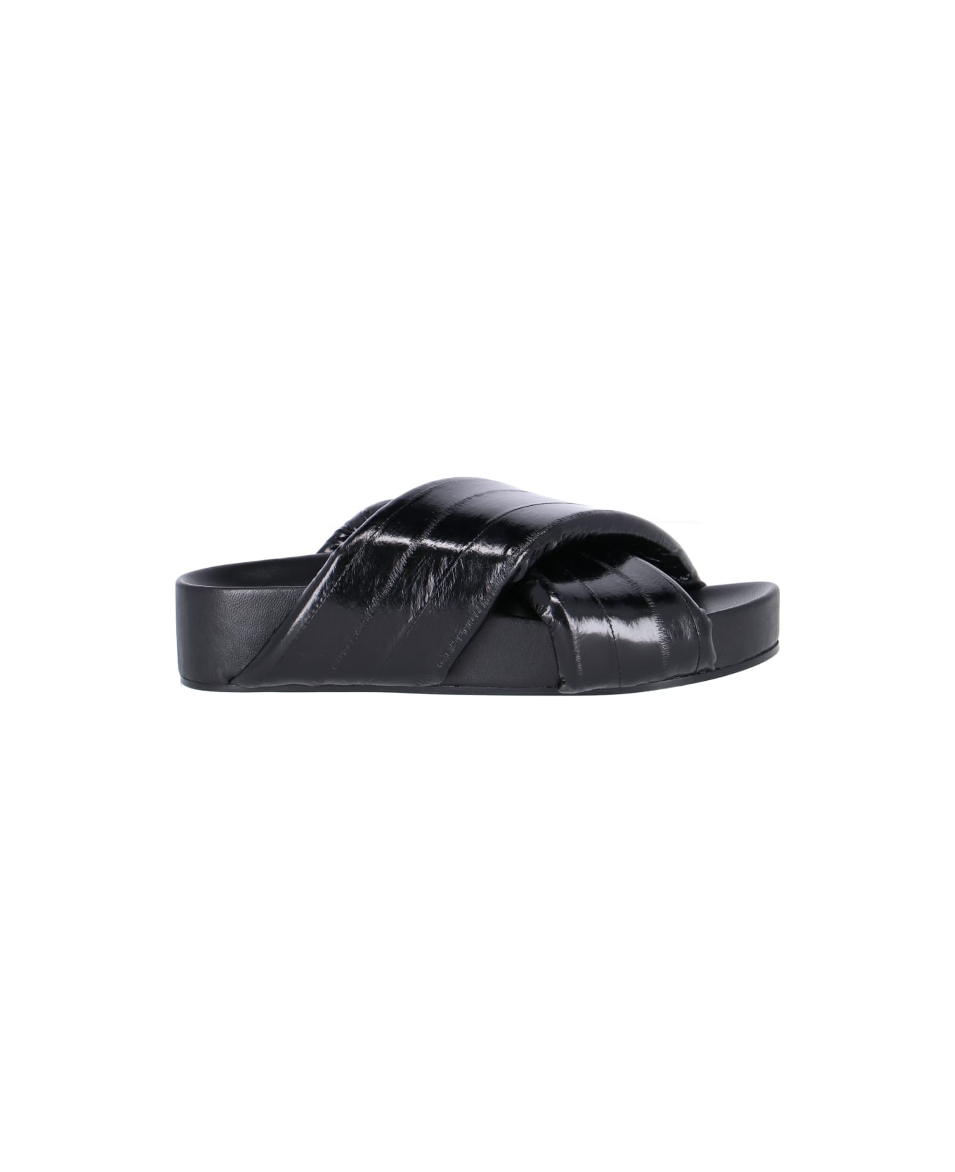 Jil Sander Crossed Sandals - BLACK