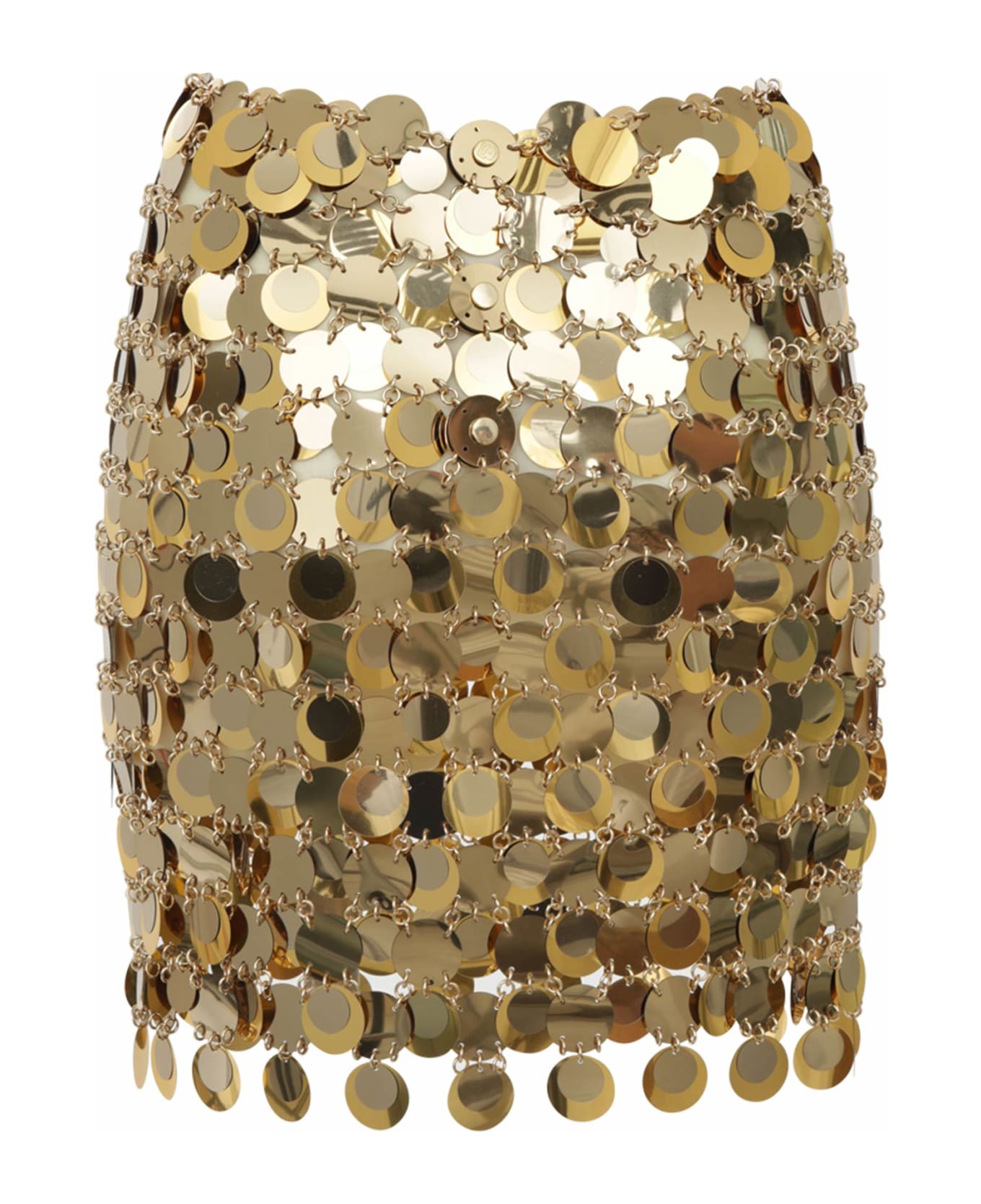 Paco Rabanne The Gold Sparkle Discs Mini Skirt - Golden スカート