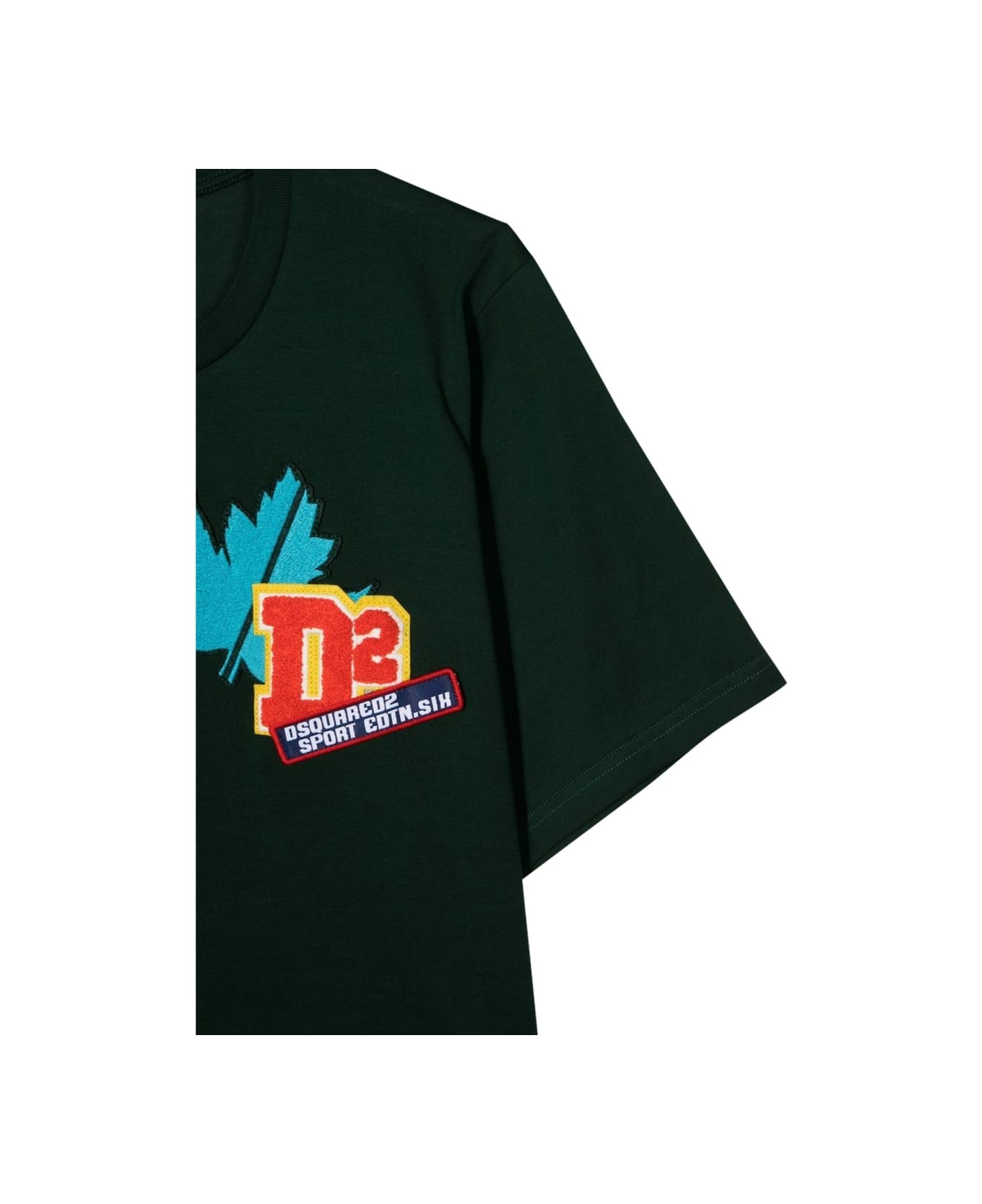 Dsquared2 T-shirt With Front Applied Patch - GREEN