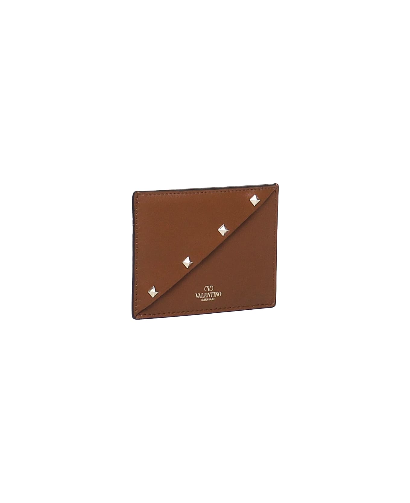 Valentino Garavani Calfskin Card Holder - TOBACCO 財布