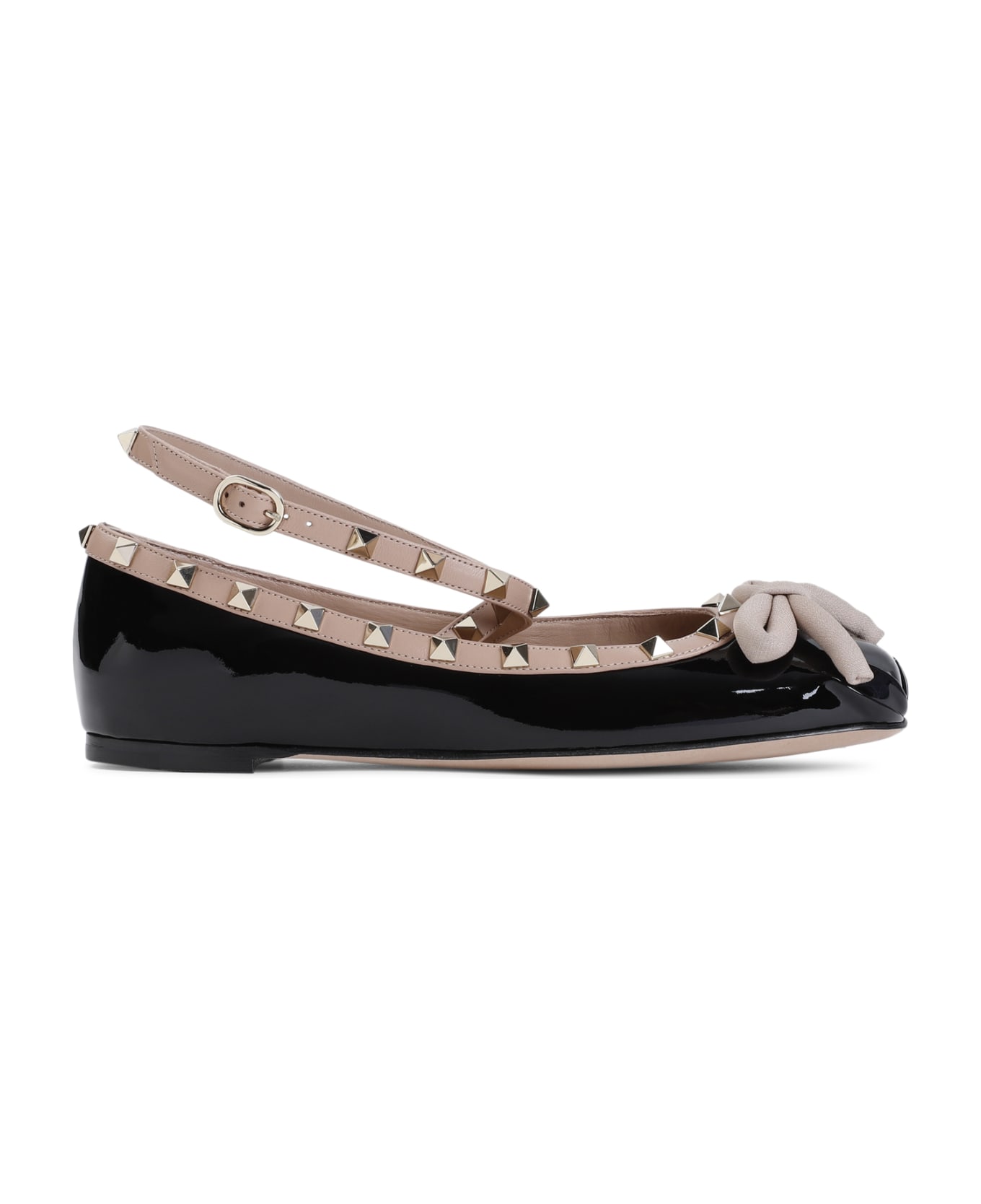 Valentino Garavani Rockstud Ballerinas - Nero Rose Cannelle