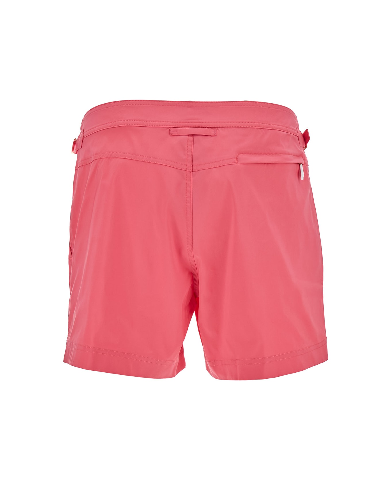 Tom Ford Salmon Pink Swim Shorts With Branded Button In Nylon Man - Fuxia 水着