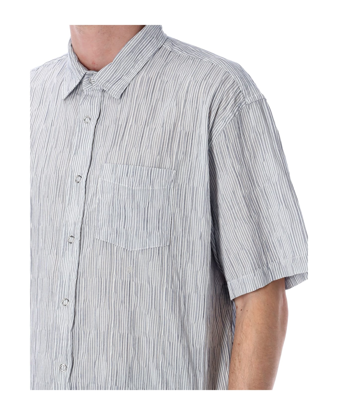 Stussy Wavy Stripe Shirt - WHITE / BLUE STRIPES