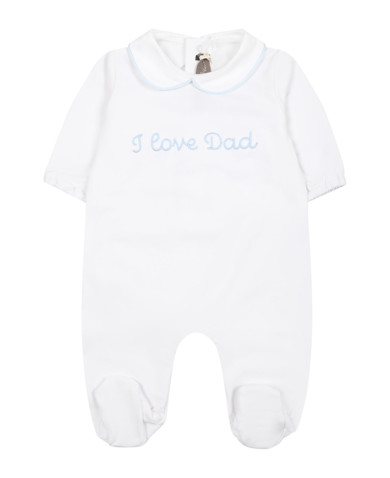 Little Bear White Babygrown For Baby Boy With Writing - White ボディスーツ＆セットアップ