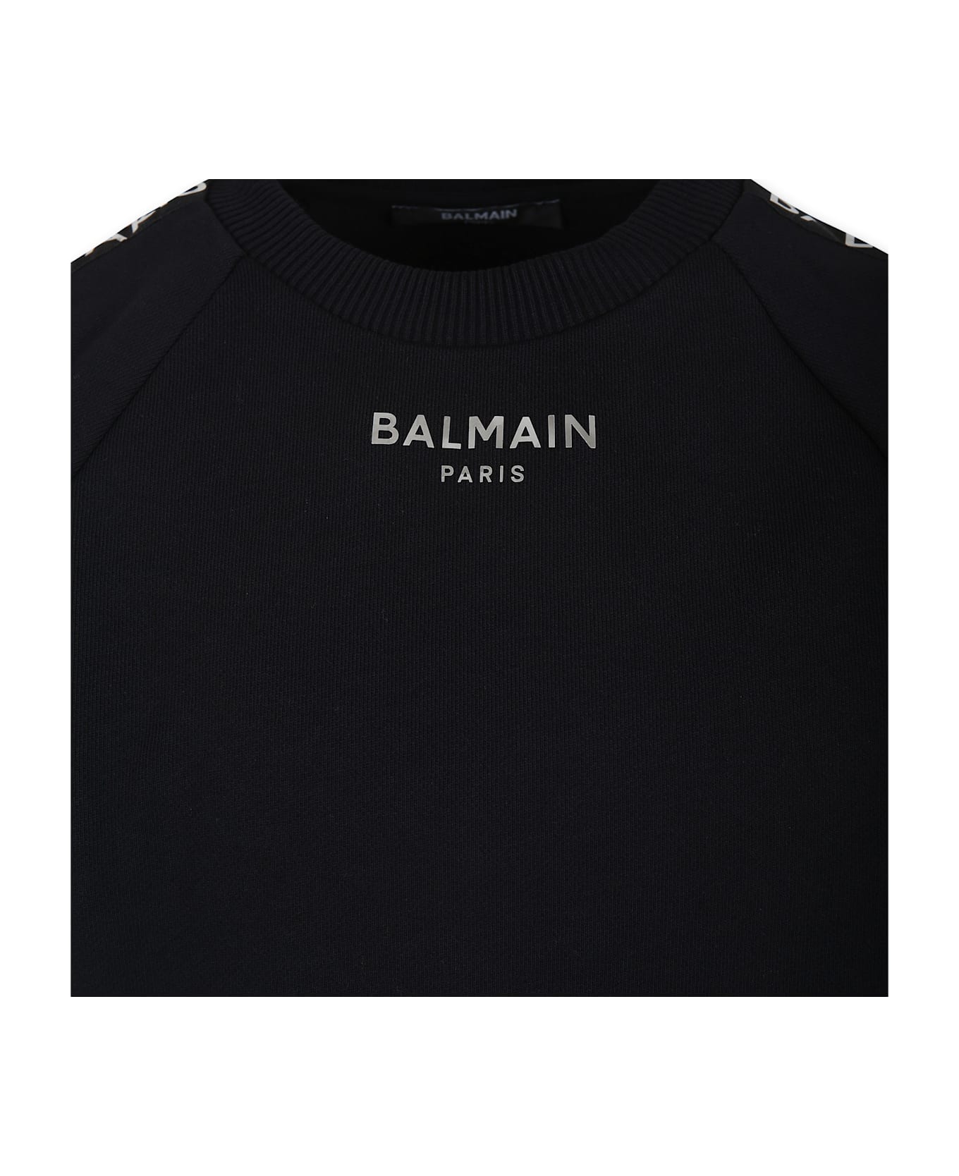 Balmain Black Suit For Kids With Logo - Black