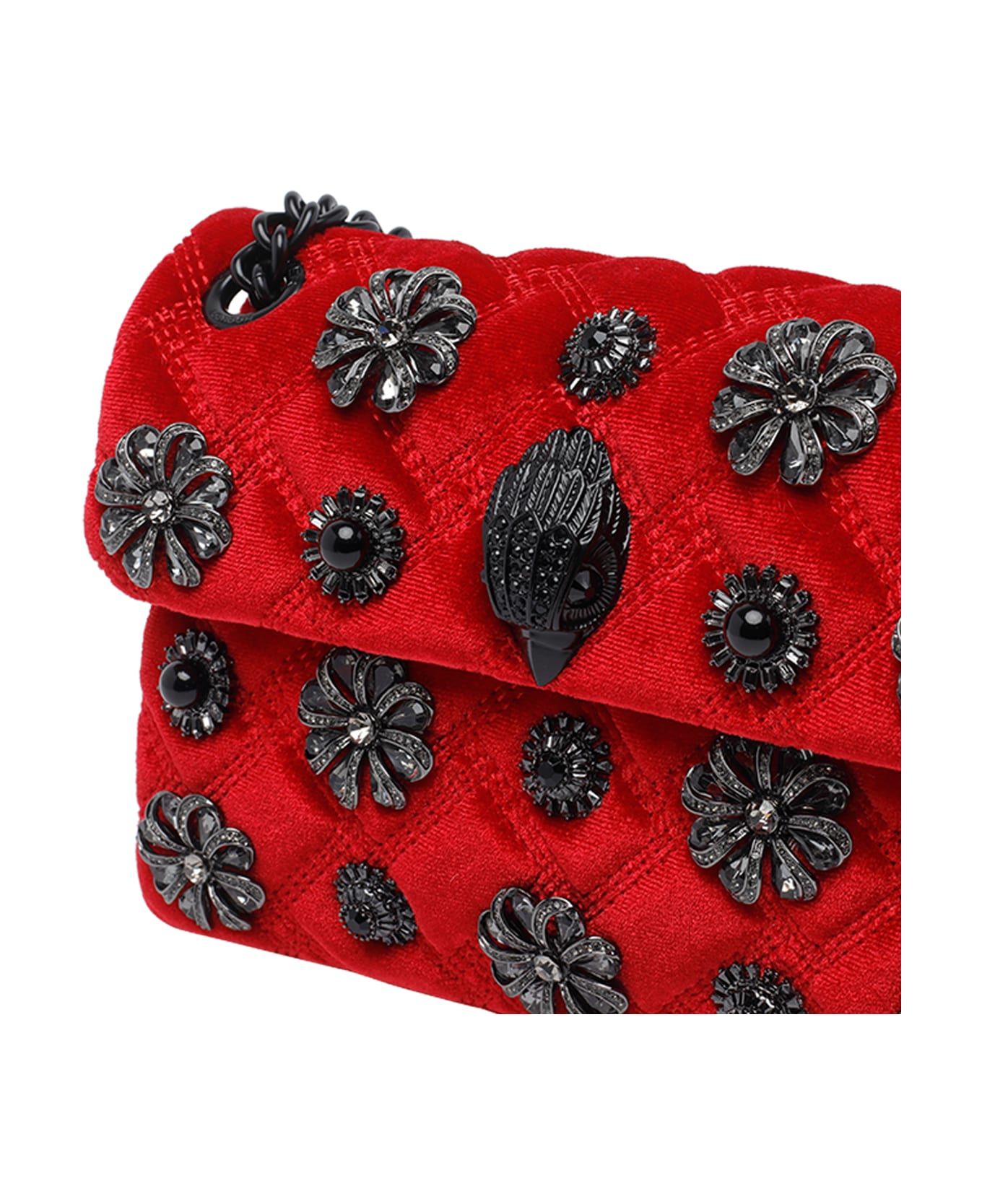 Kurt Geiger Mini Kensington Velvet Crossbody Bag - Red