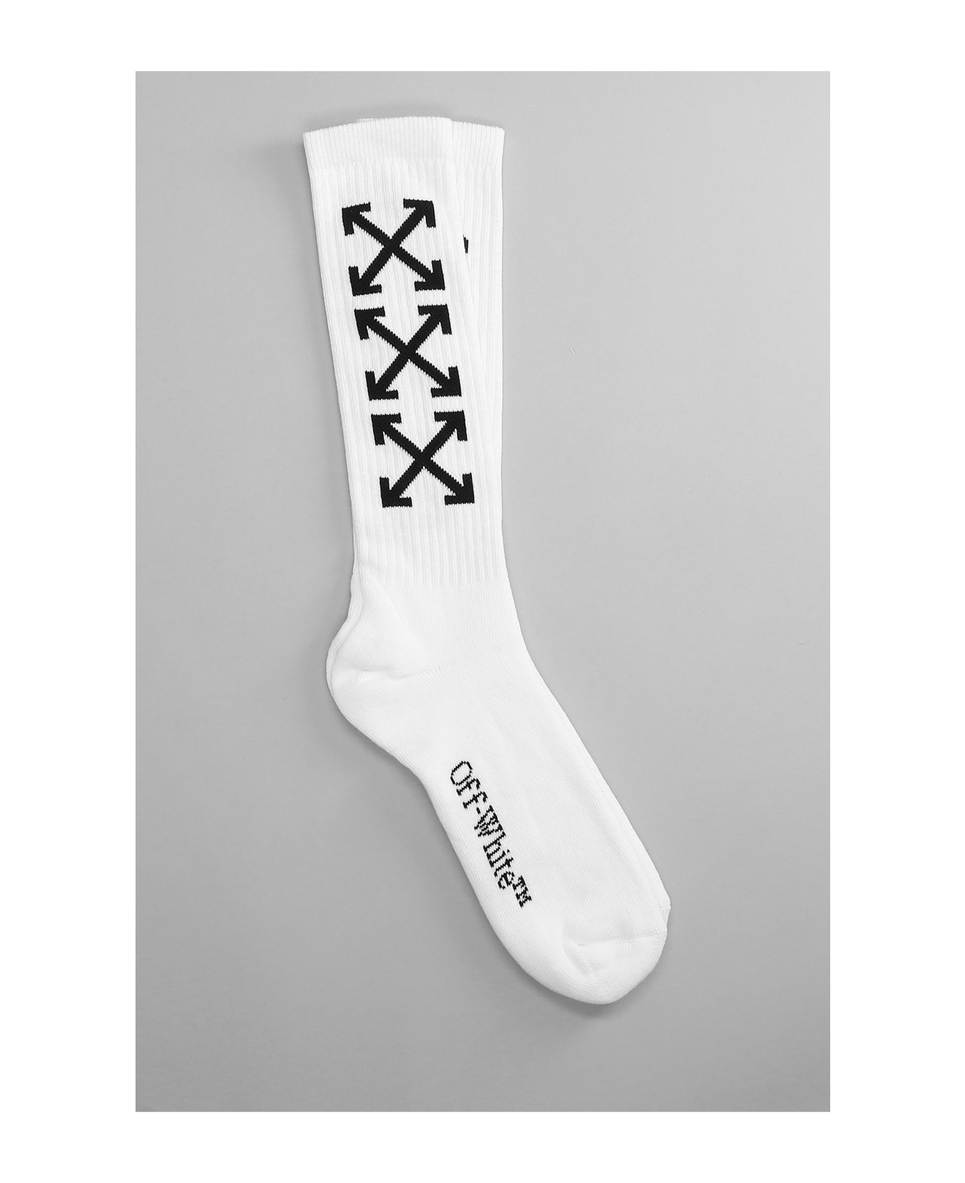 Off-White Socks In White Cotton - white
