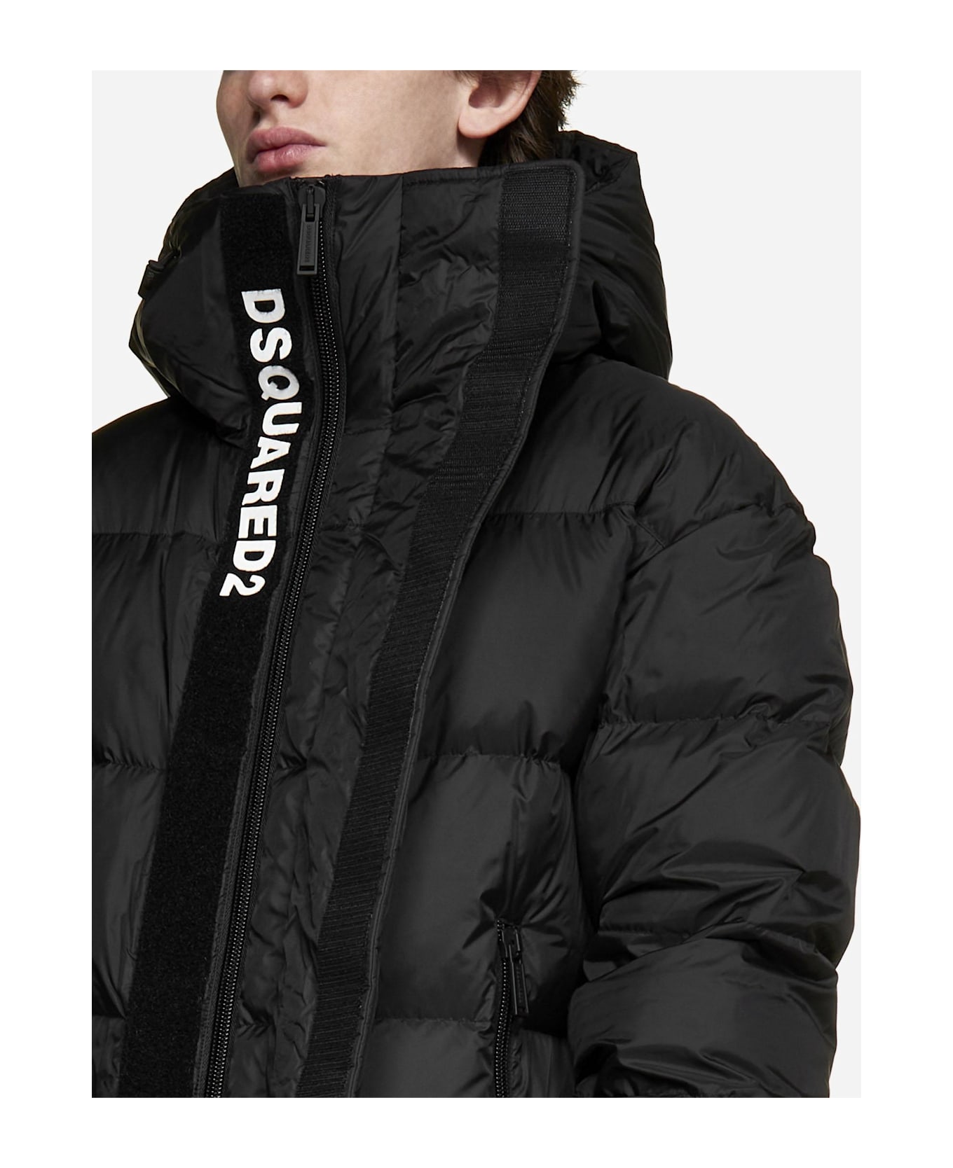 Dsquared2 Hooded Quilted Nylon Puffer Jacket Jacket - Nero