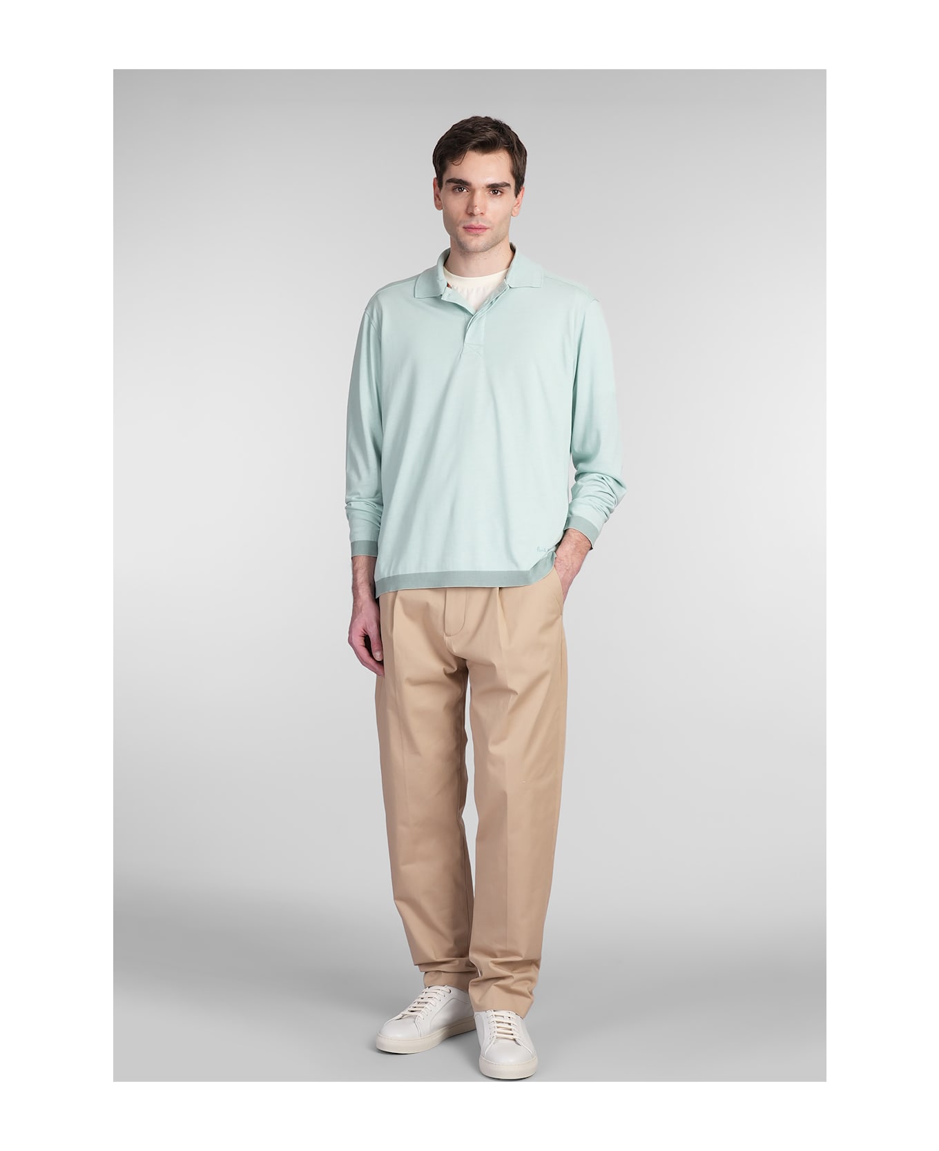 Paul Smith Polo In Green Wool And Polyester - green