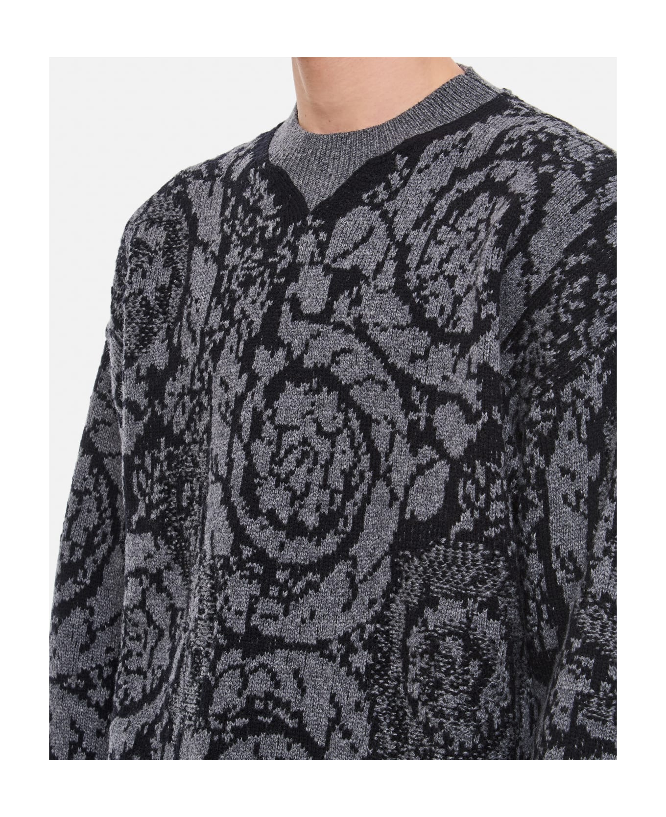 Versace Barocco Knit Sweater - Black