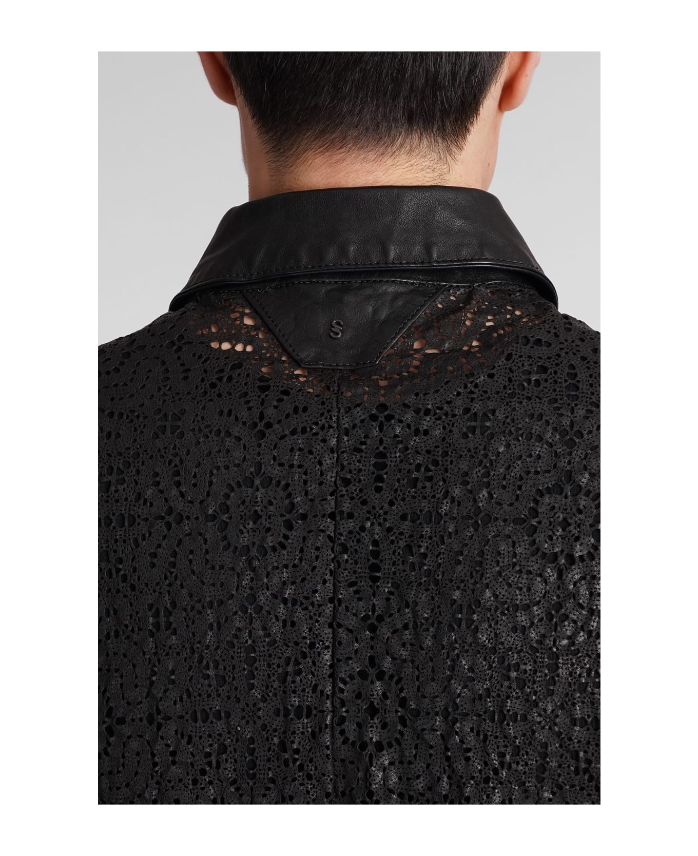 Salvatore Santoro Shirt In Black Leather - black シャツ