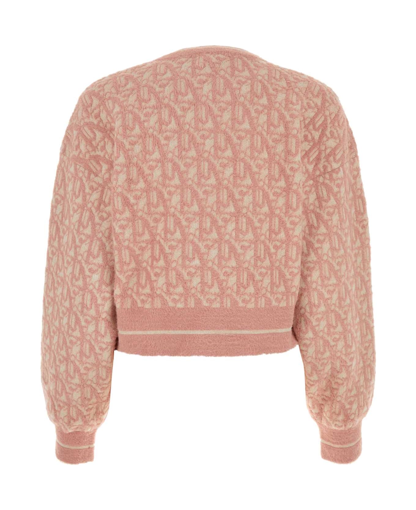 Palm Angels Embroidered Nylon Blend Sweater - BEIGEPINK