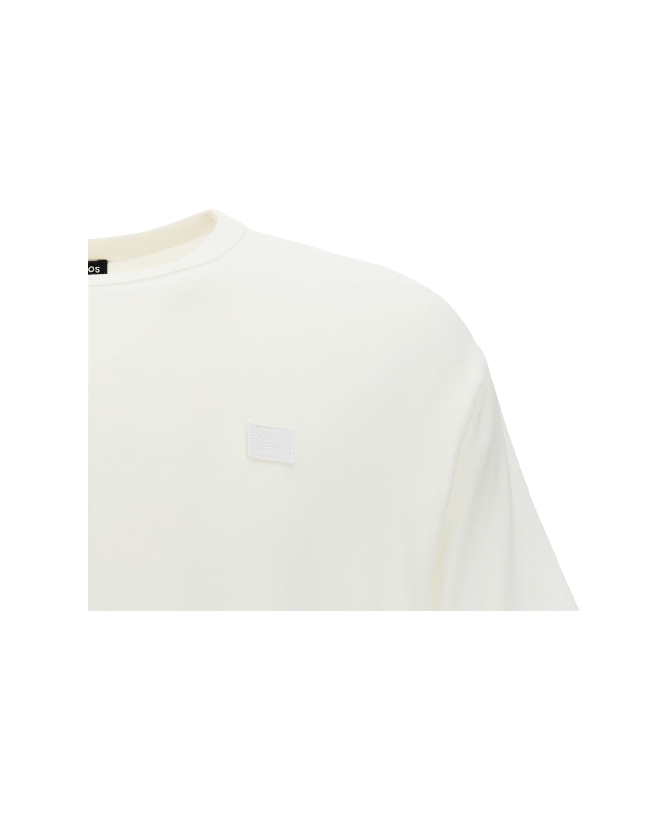 Acne Studios Logo Patch Crewneck T-shirt - Optic White シャツ