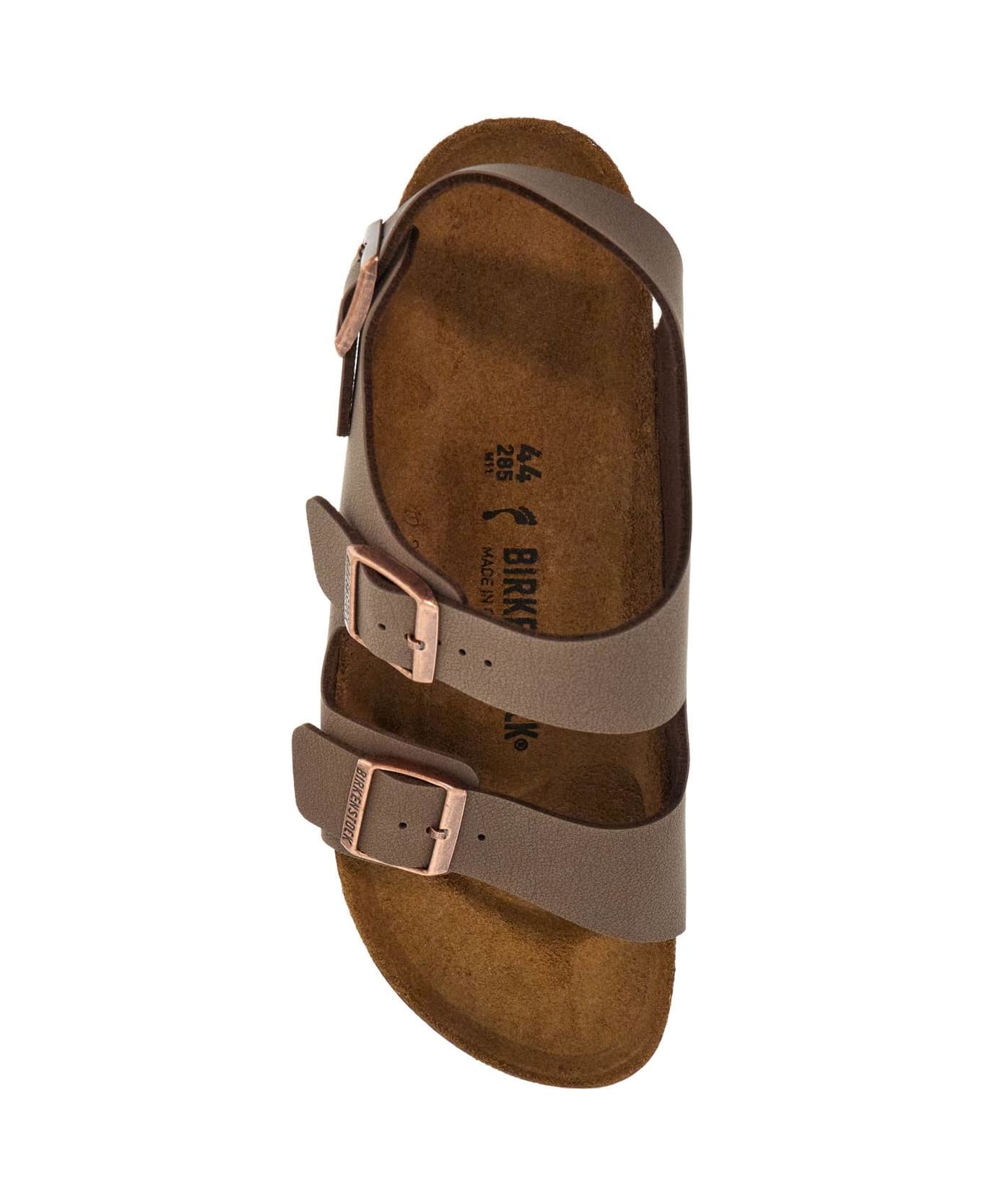 Birkenstock Birkoflor Mocca Sandals With Cork Sole And Adjustable Straps Milano - Marrone