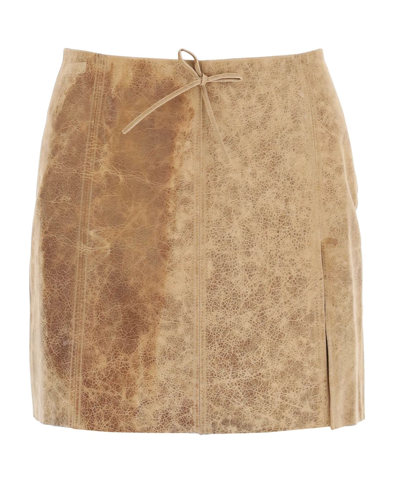 Paloma Wool Vittoria Leather Mini Skirt - BROWN