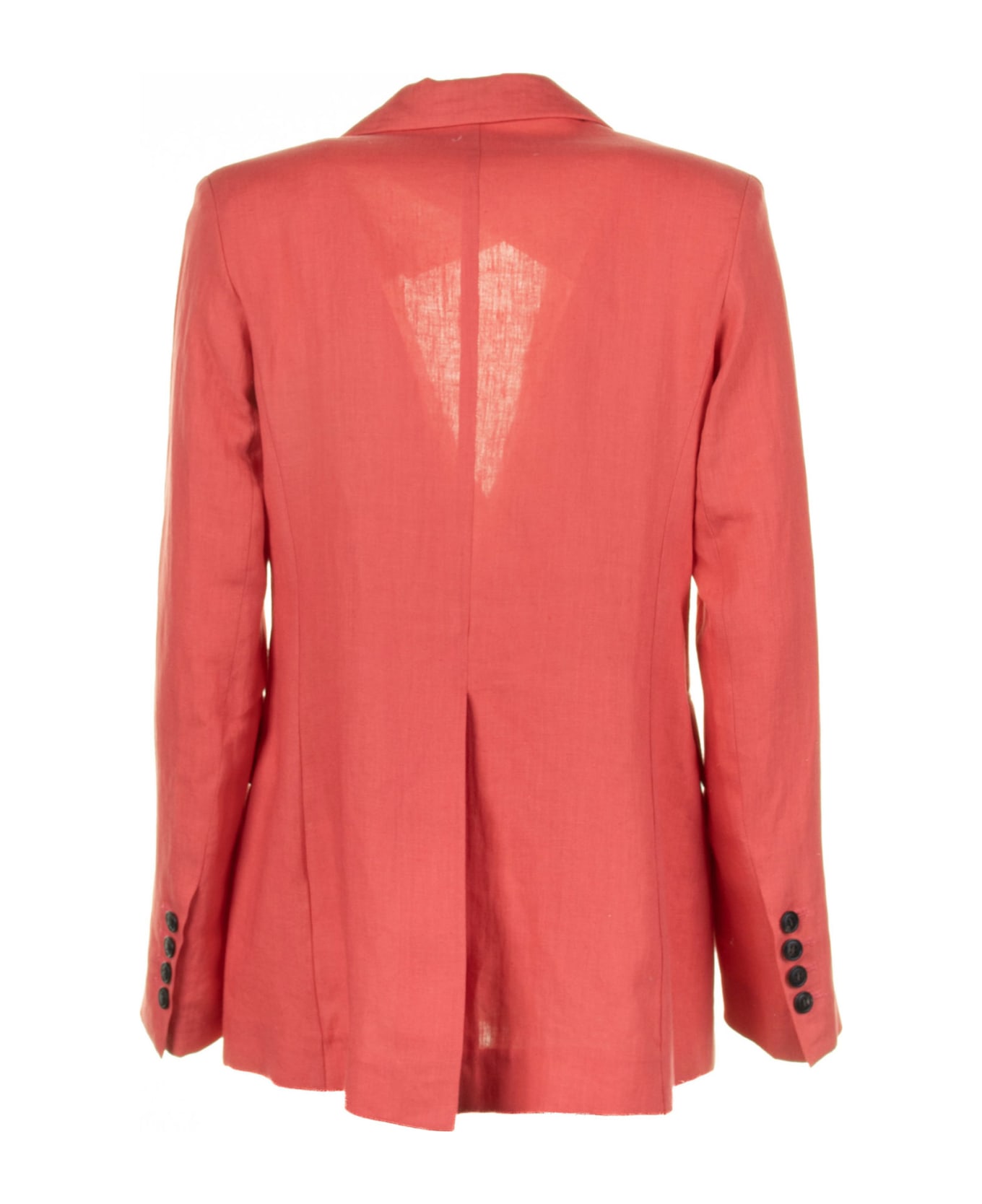 Eleventy Coral Double-breasted Linen Jacket - CORALLO