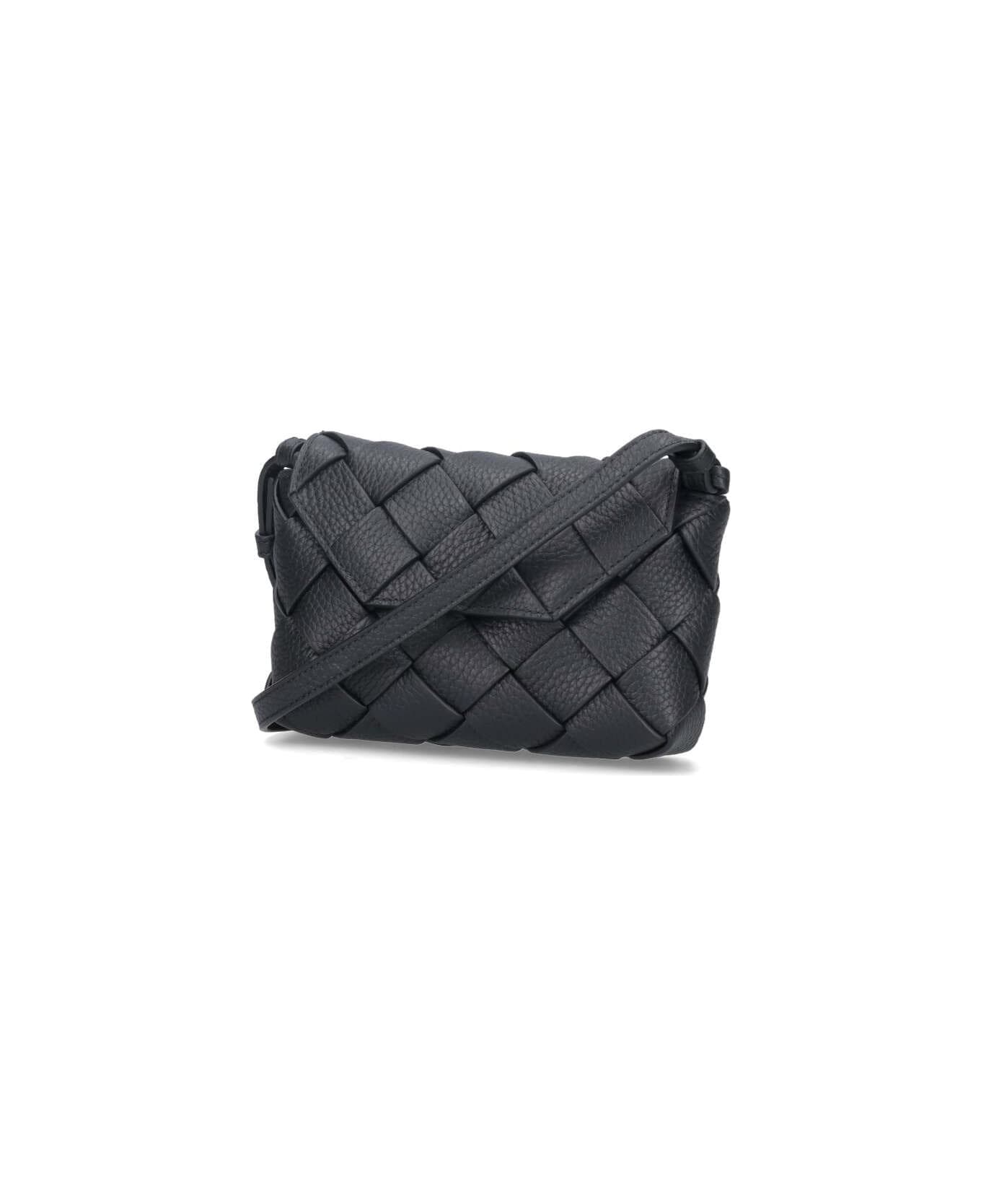 Bottega Veneta Woven Shoulder Bag - Nero