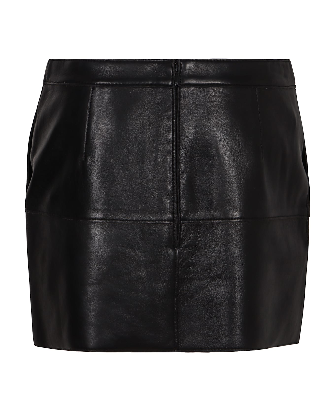 Parosh Mini Skirt In Leather - black