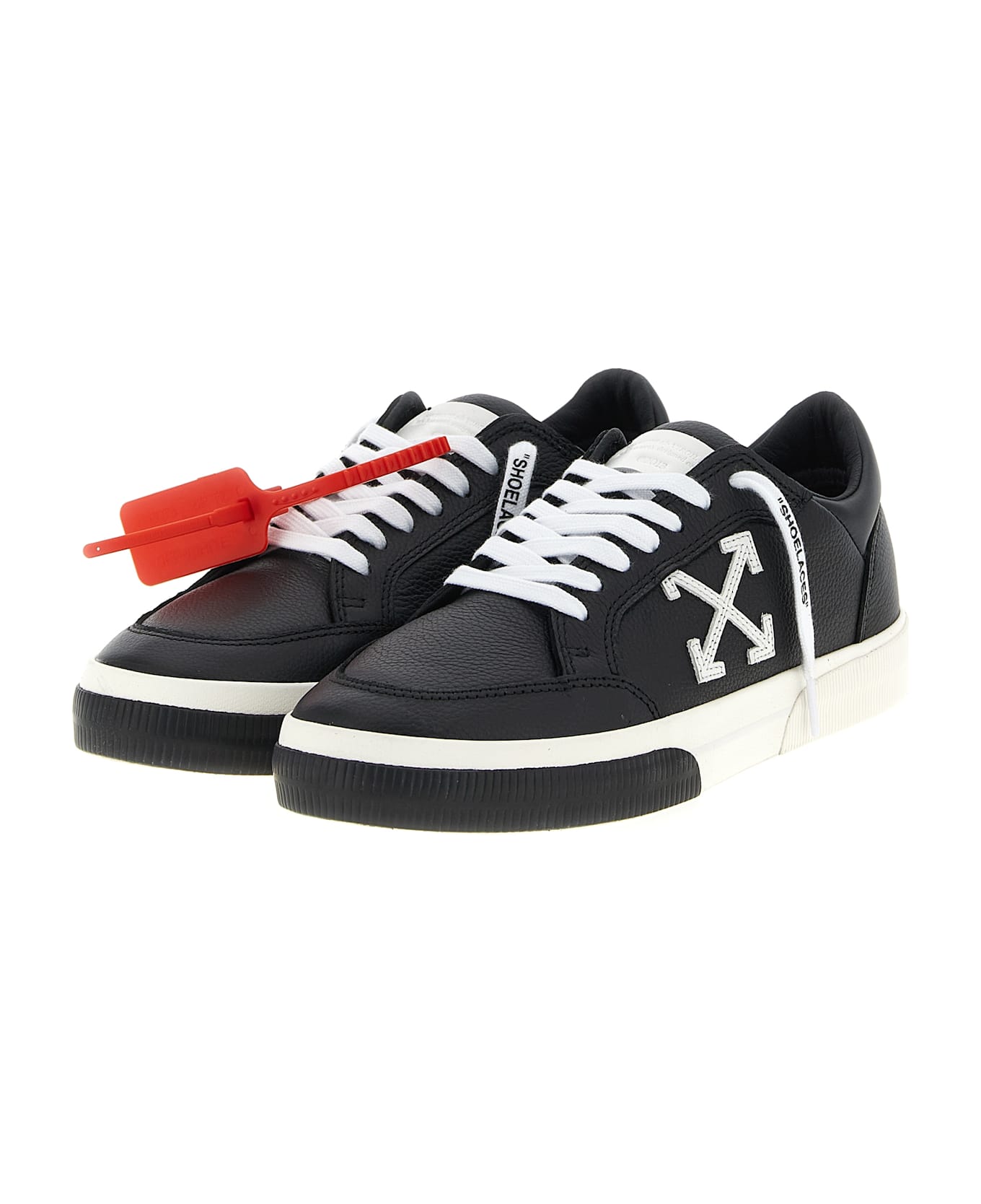 Off-White 'new Low Vulcanized Leather' Sneakers - White/Black