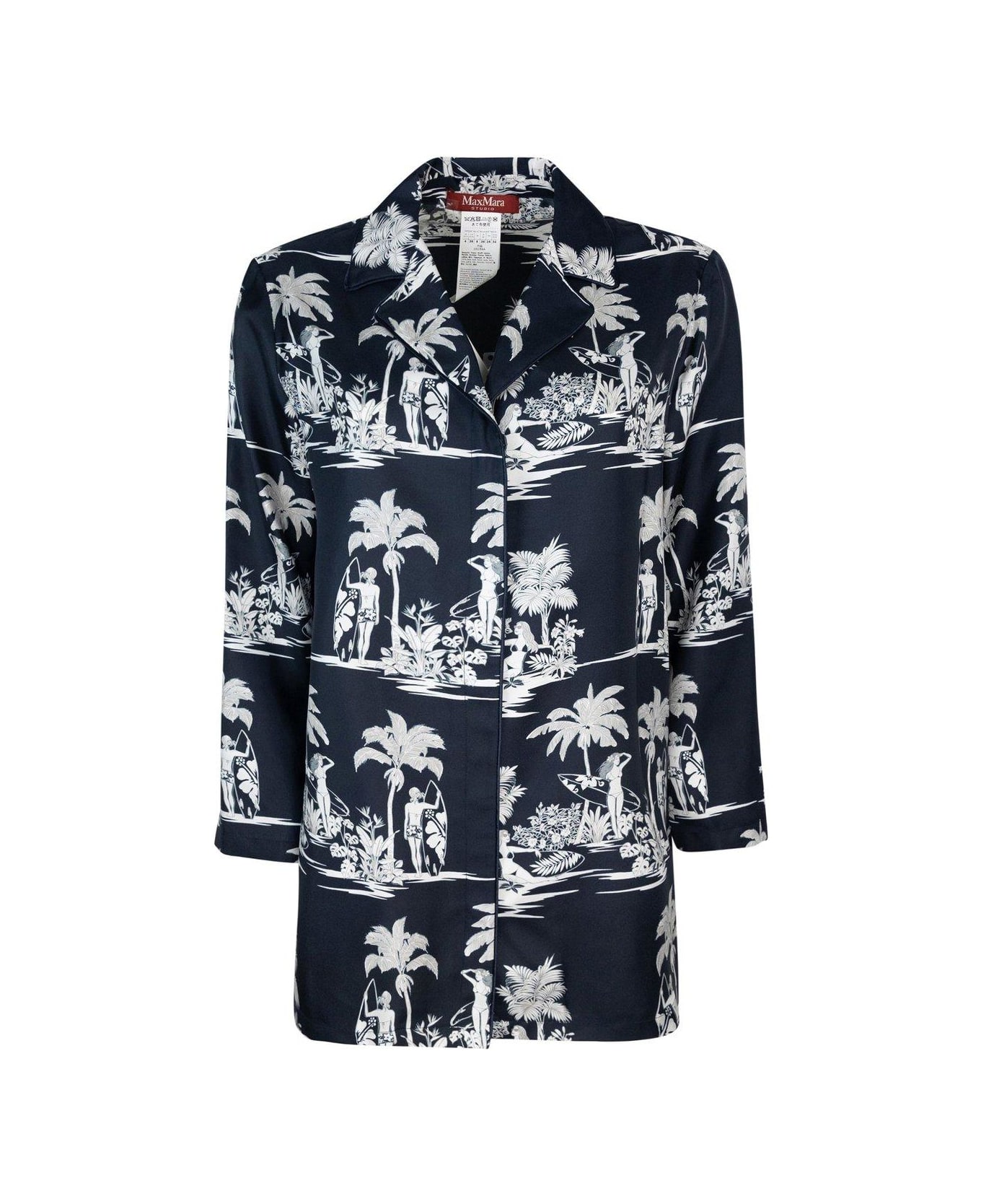 Max Mara Studio Dionigi All-over Patterned Shirt - Blu