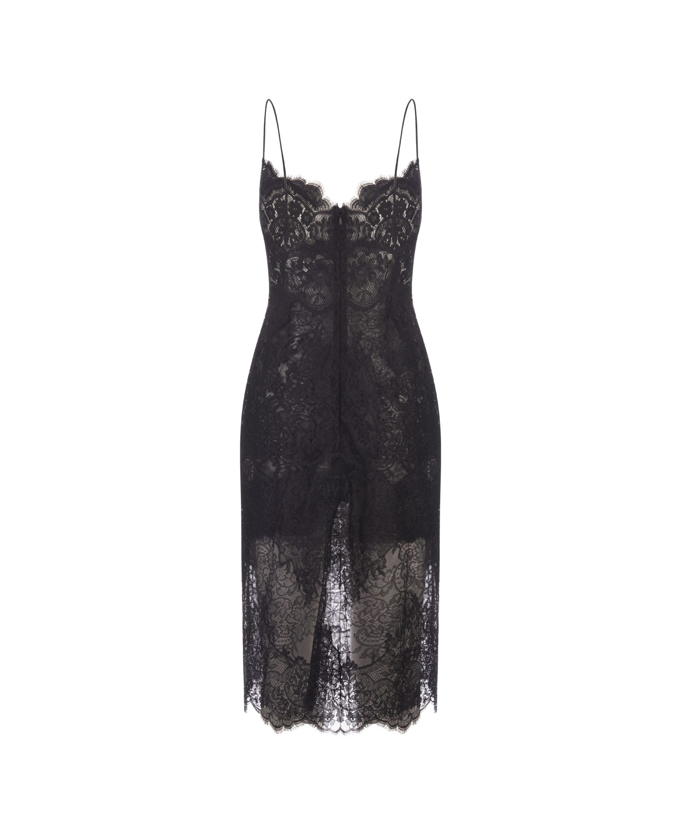 Ermanno Scervino All-over Black Lace Lingerie Dress - Black ランジェリー＆パジャマ