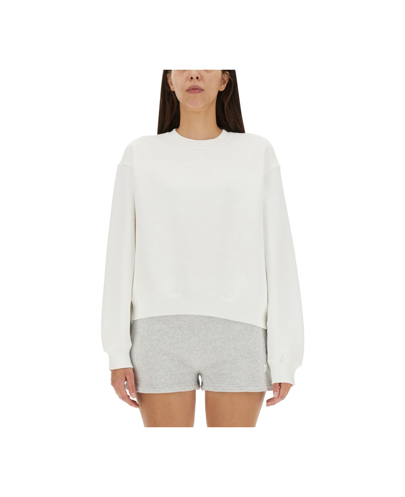 T by Alexander Wang Essential Sweatshirt - WHITE