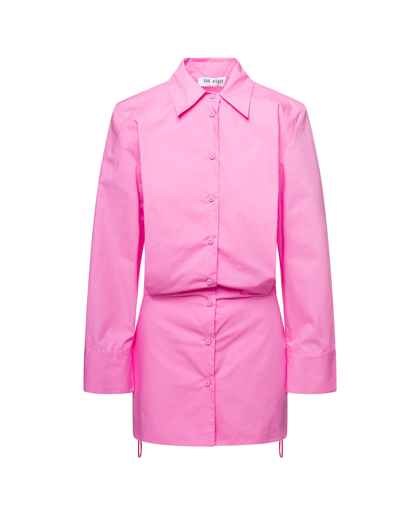 The Attico Pink Margot Mini Shirt-dress In Cotton Woman - Pink コート