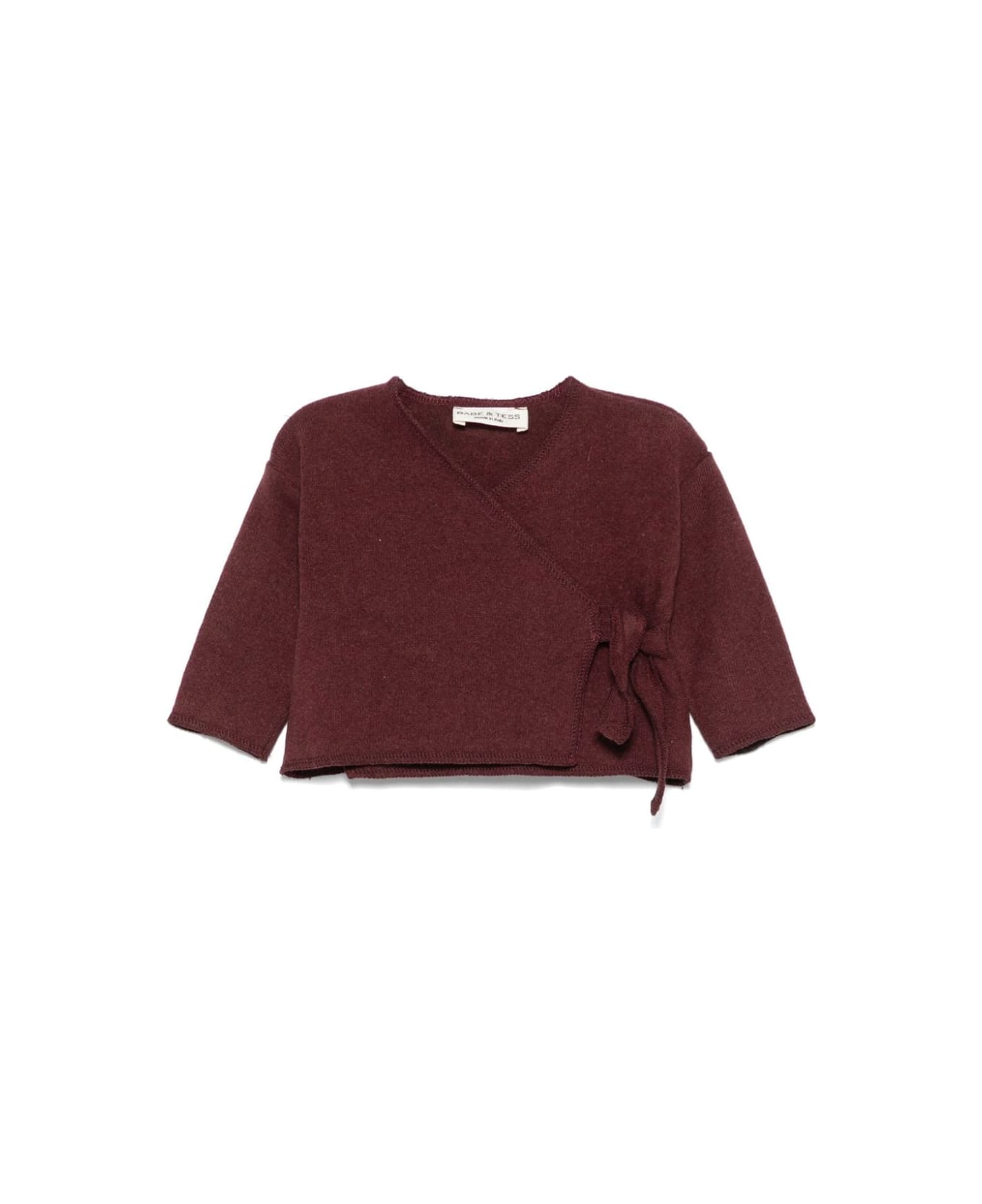 Babe & Tess Burgundy Cardigan Baby Girl - Bordeaux