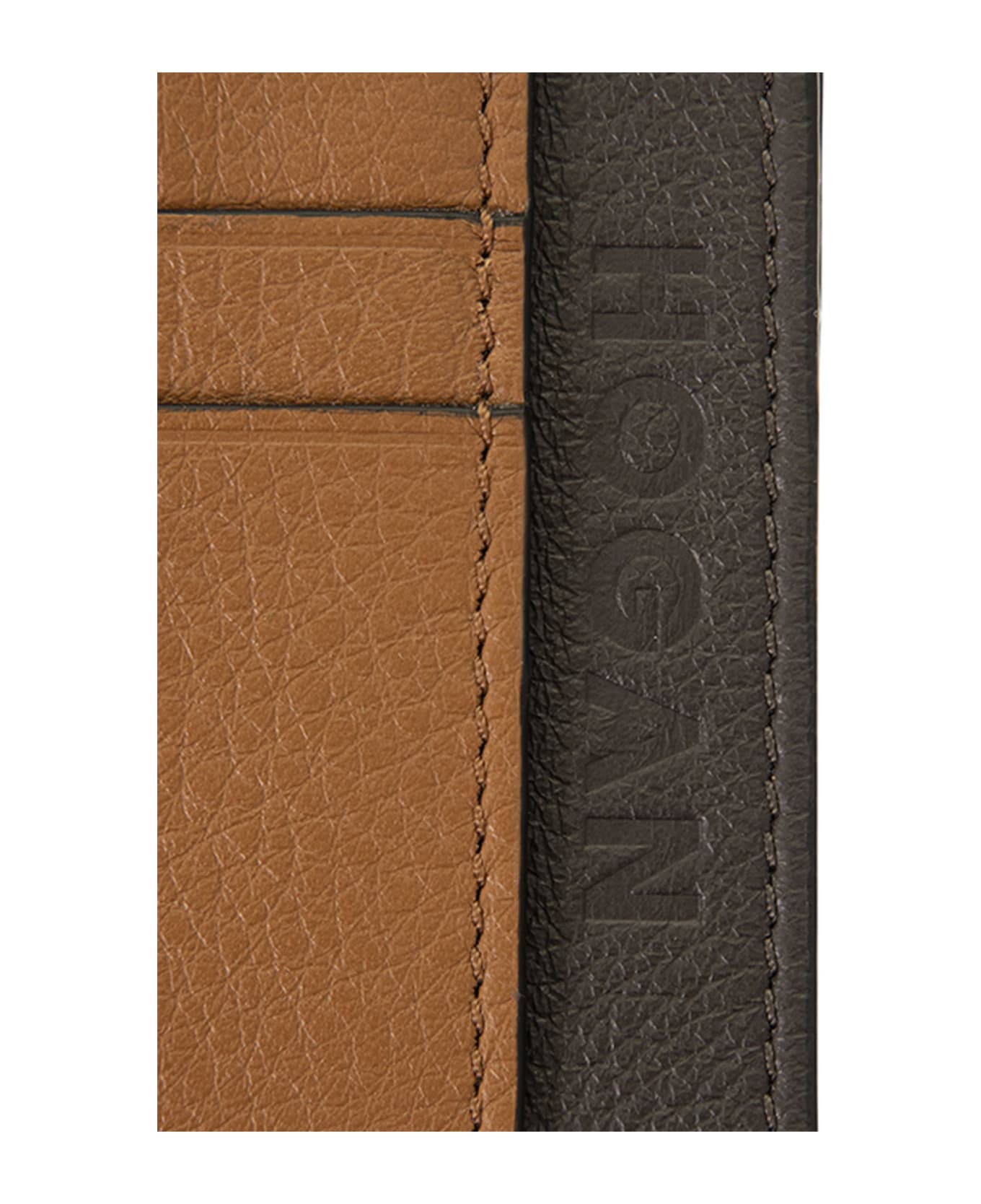 Hogan Leather Credit Card Case - (brandy chiaro)(ebano)